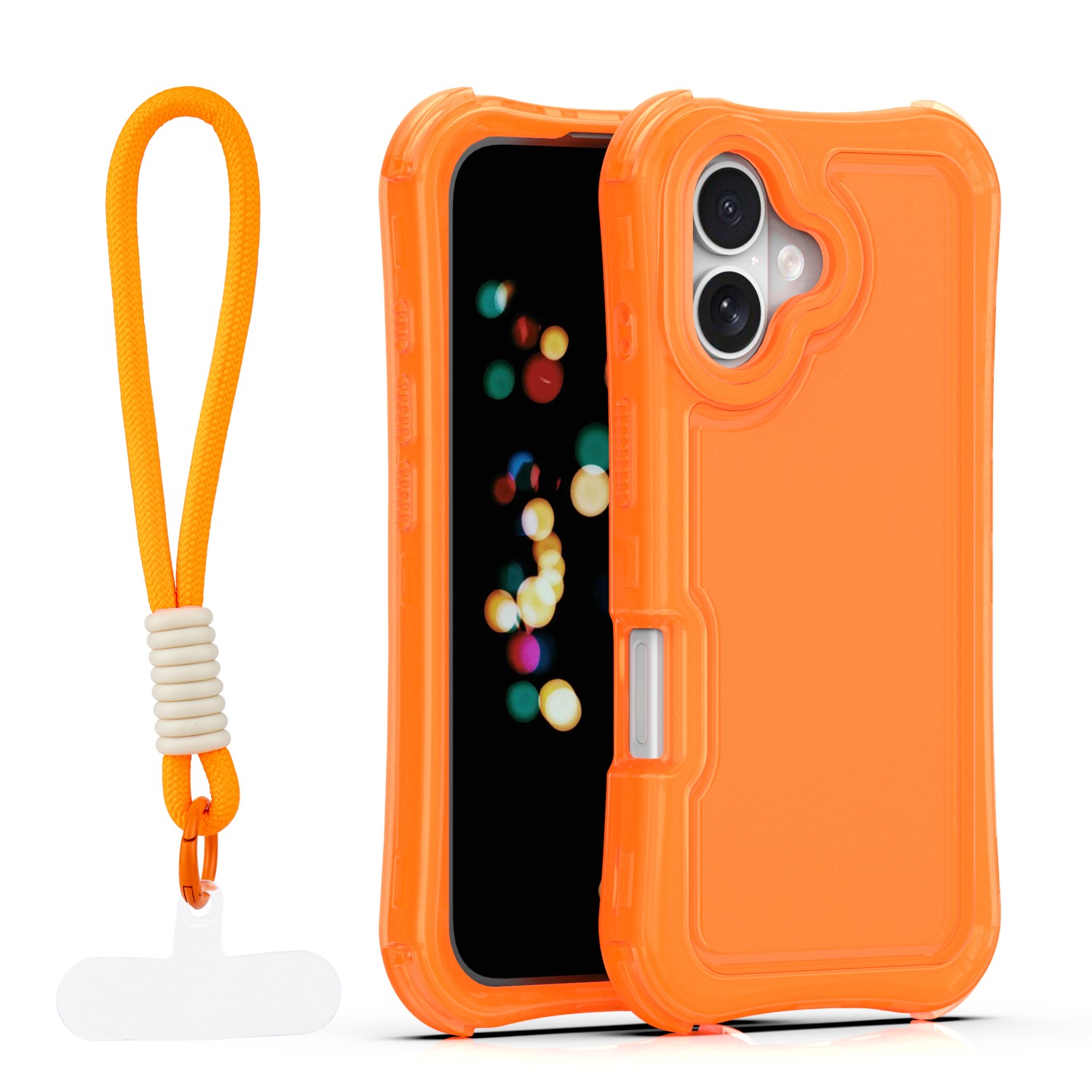 Safepop skal with strap för iPhone 16 orange