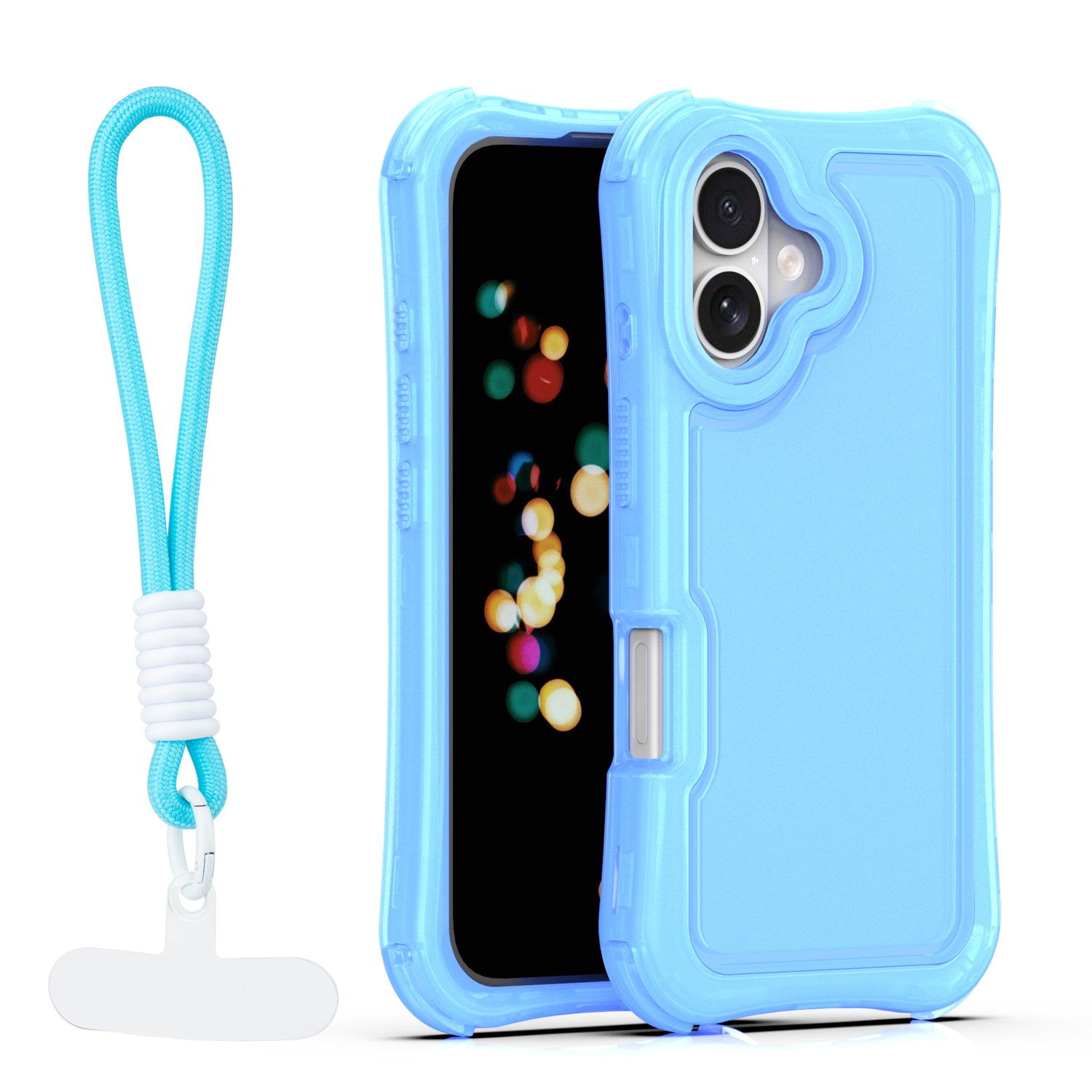 Safepop skal with strap för iPhone 16 blå