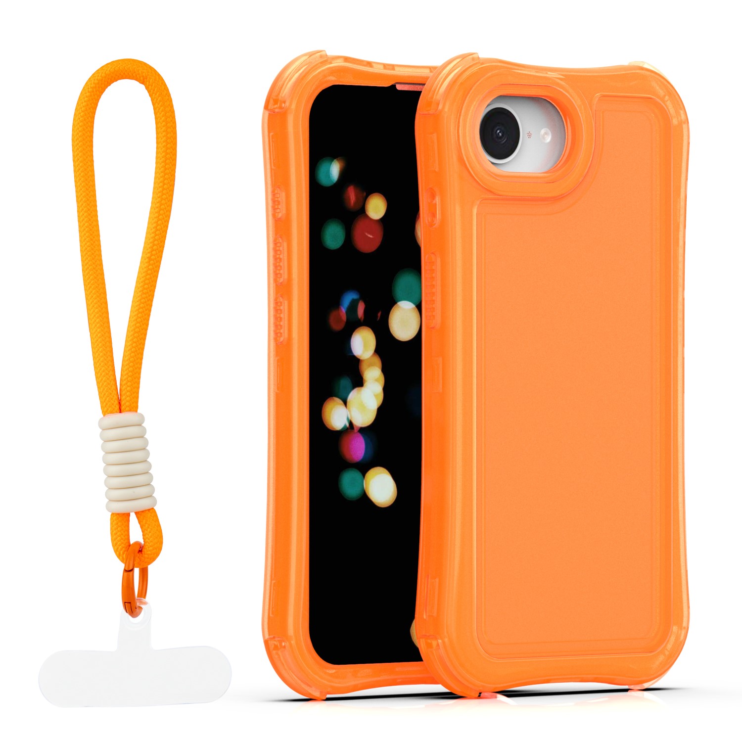 Safepop skal with strap för iPhone 16e / 17e orange