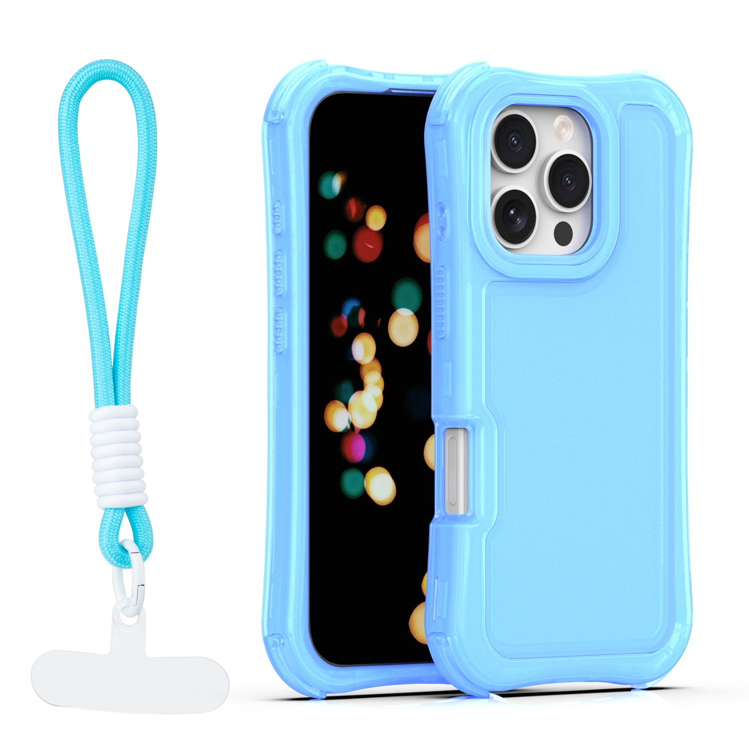 Safepop skal with strap för iPhone 16 Pro blå