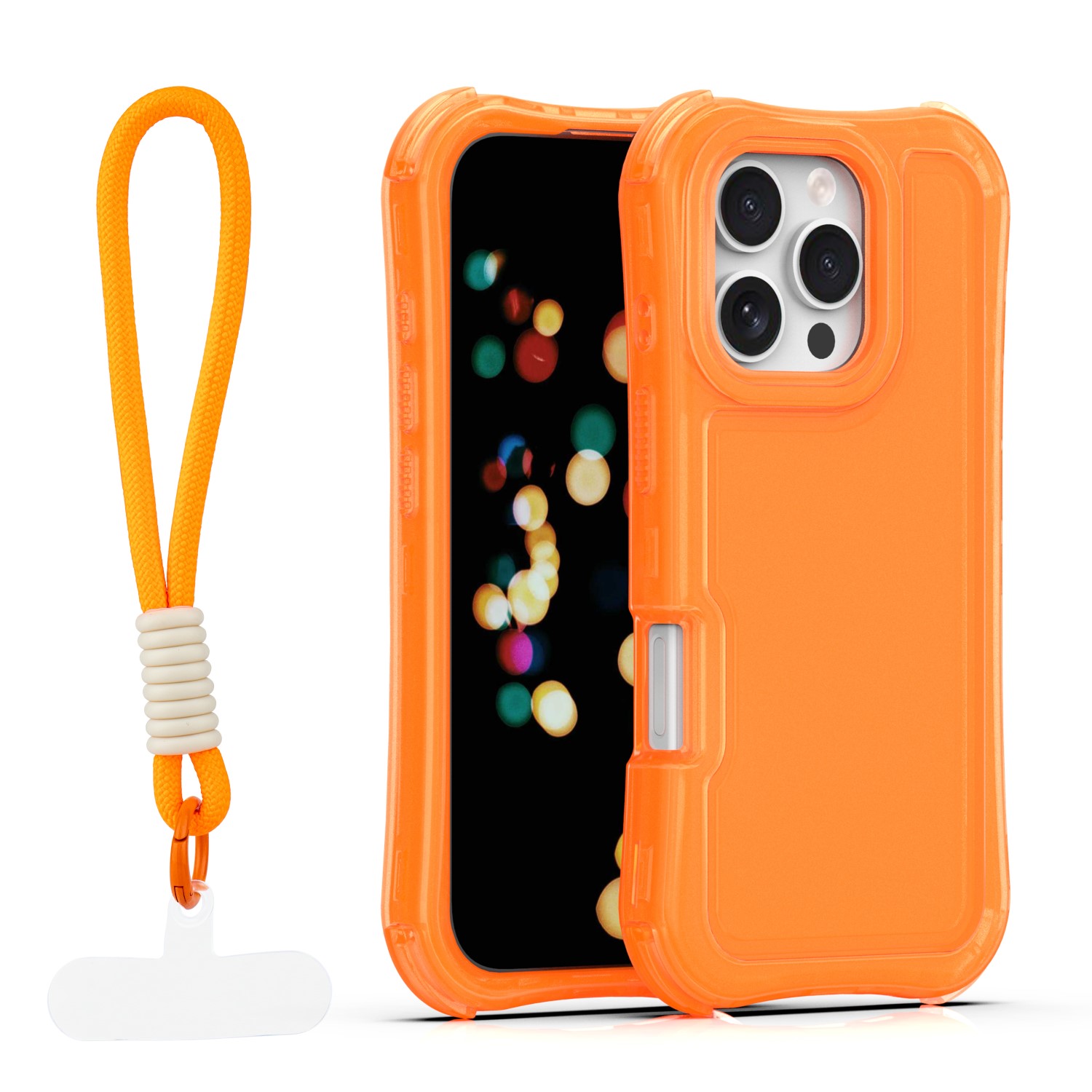 Safepop skal with strap för iPhone 16 Pro Max orange