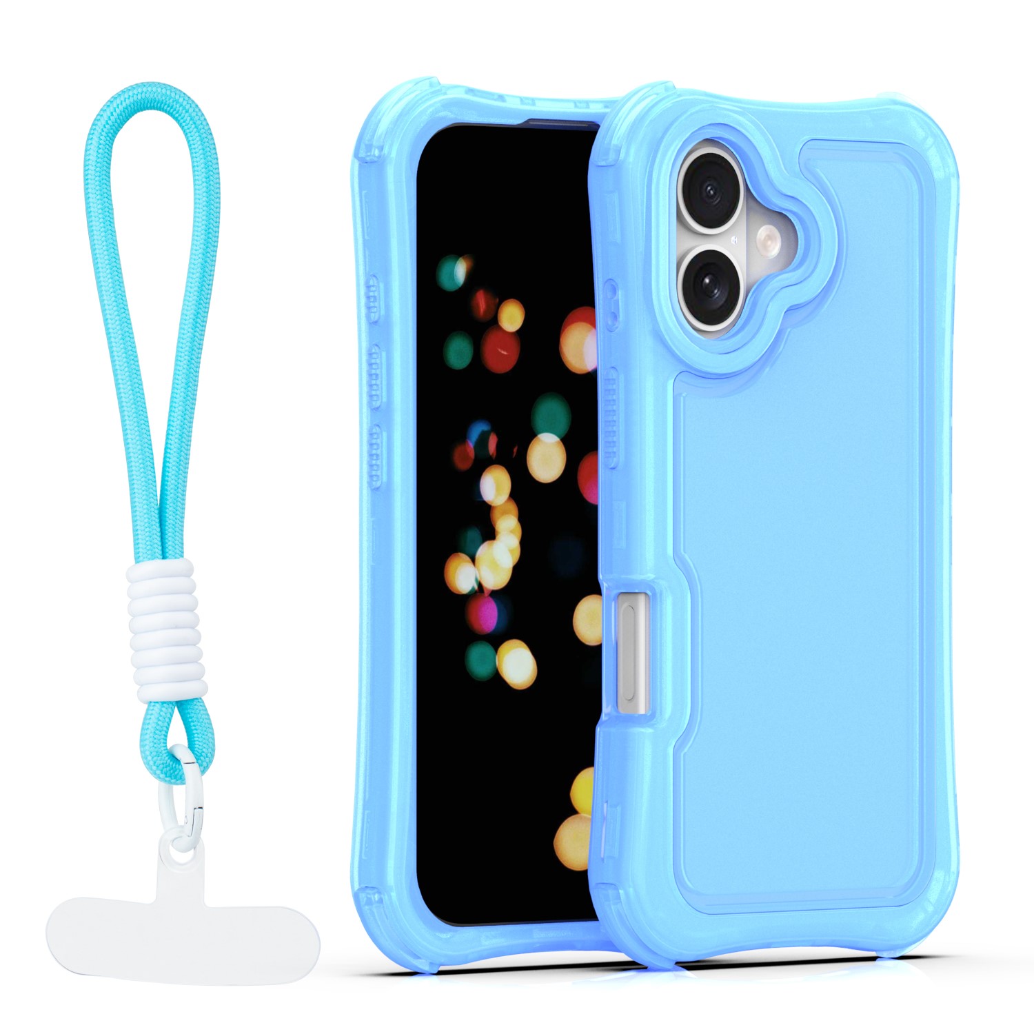 Safepop skal with strap för iPhone 17 blå