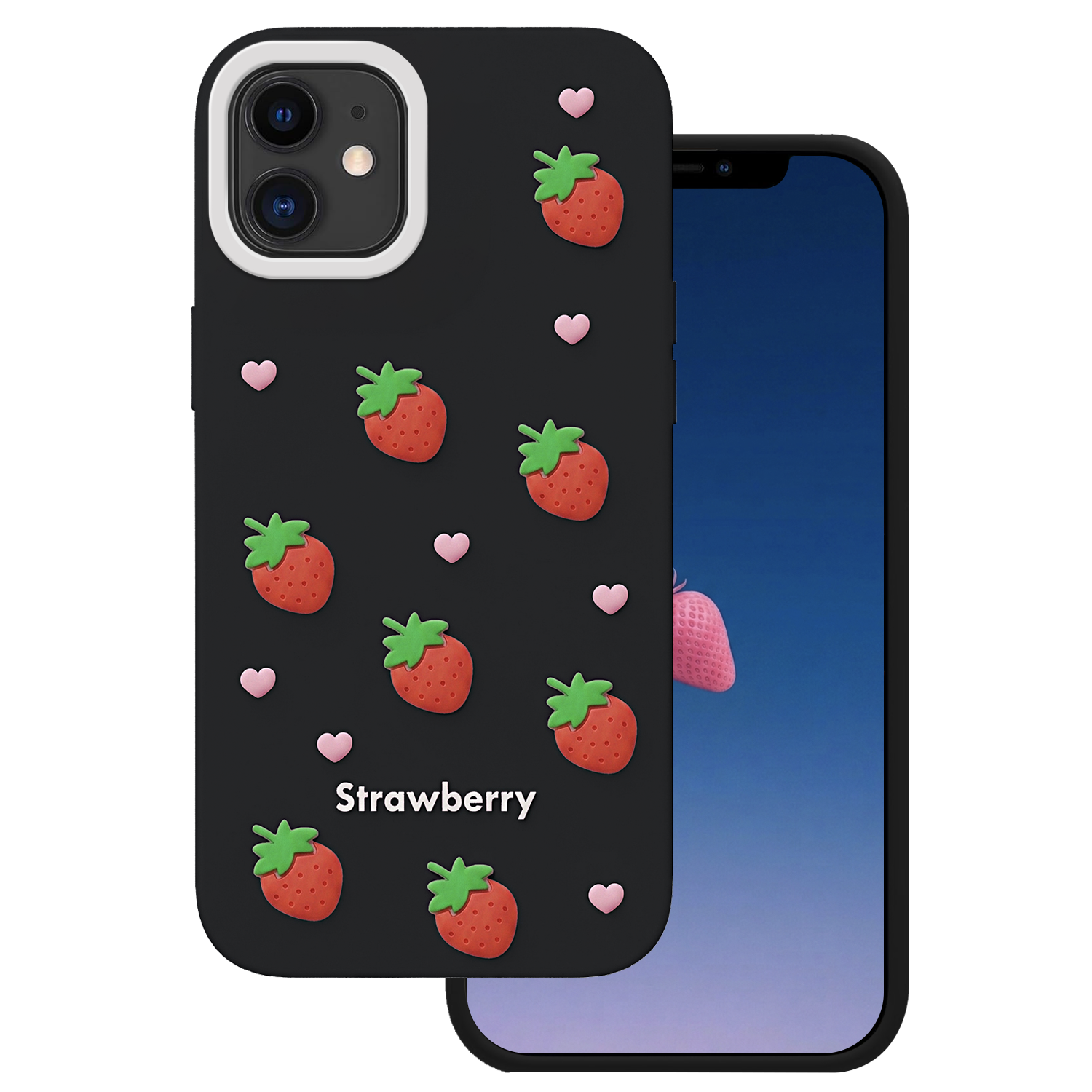 Strawberry skal för iPhone 11 svart