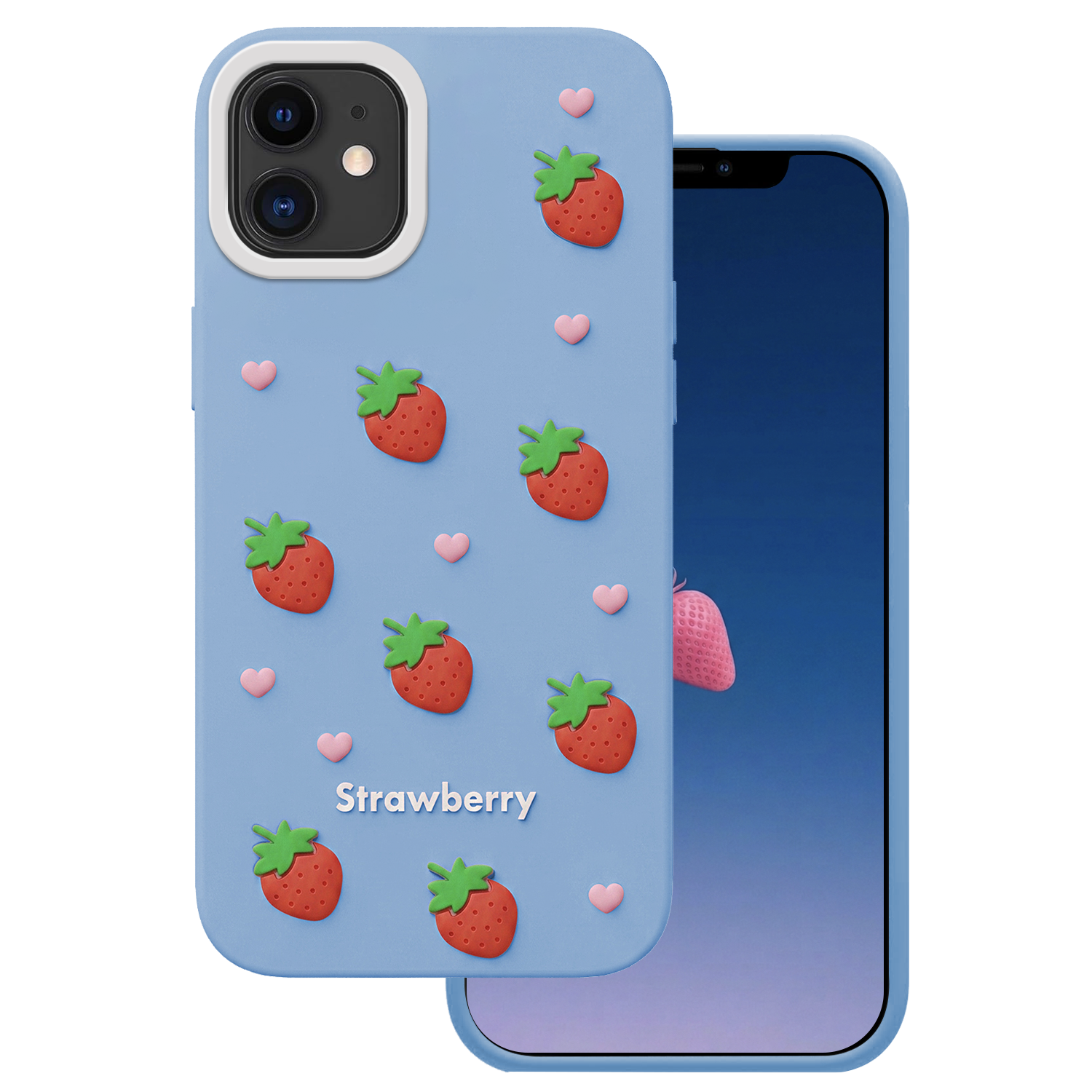 Strawberry skal för iPhone 11 blå