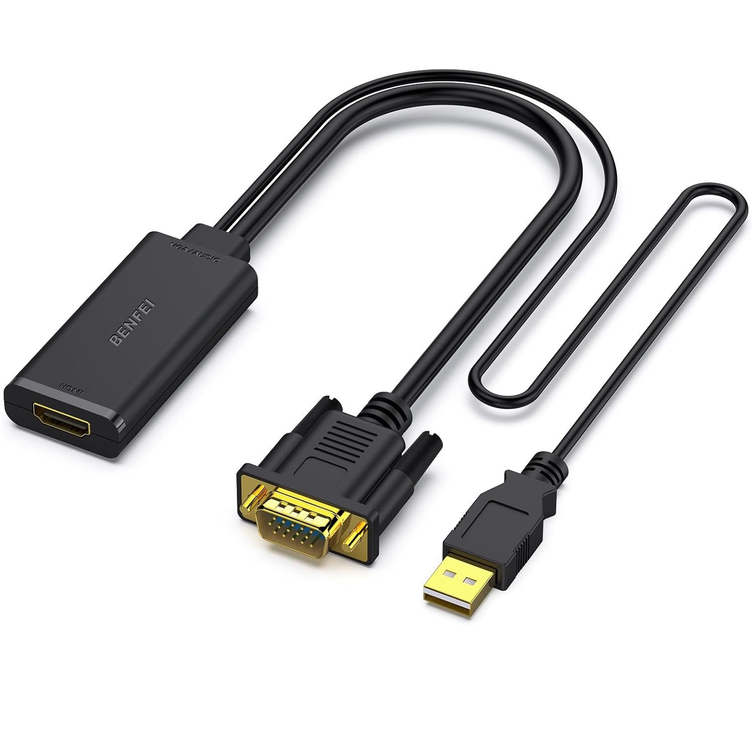 BENFEI adapter VGA to HDMI 1080P with audio svart