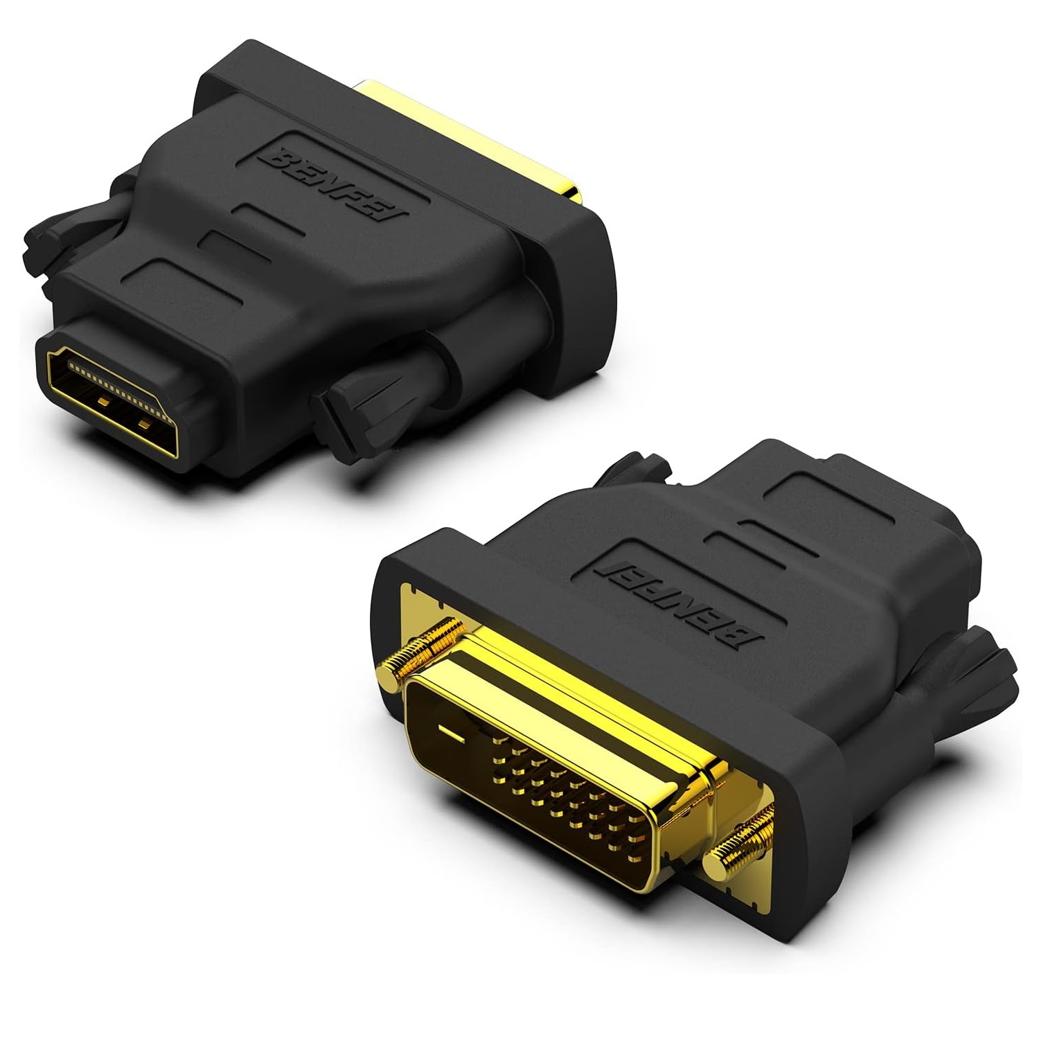 BENFEI adapter DVI to HDMI bidirectional 2 pack svart
