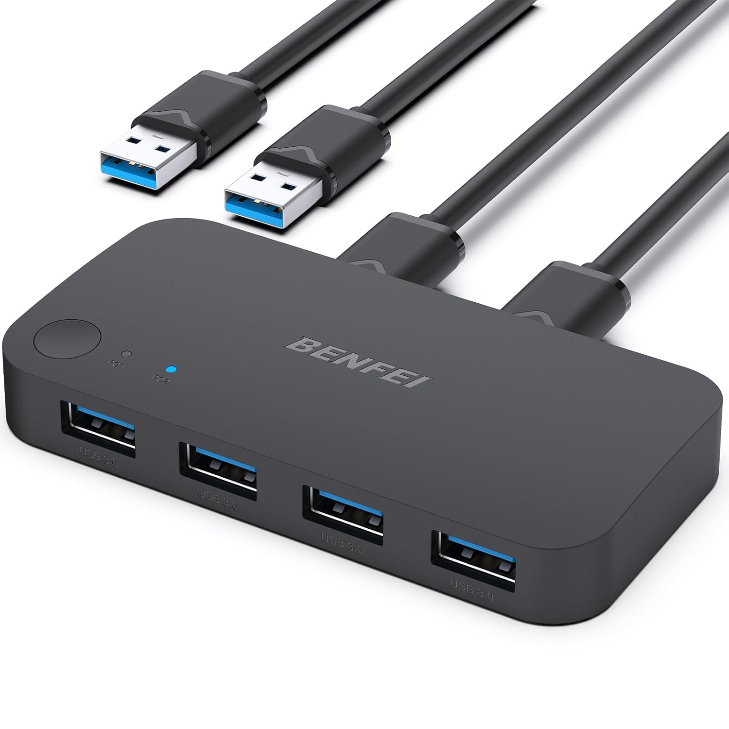 BENFEI switch USB 3 0 4 port för four devices svart