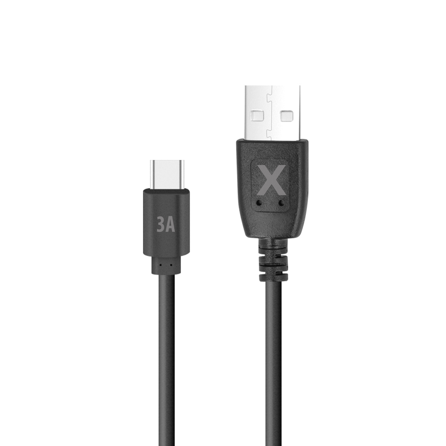Maxlife kabel USB - USB-C 2,0 m 3A svart