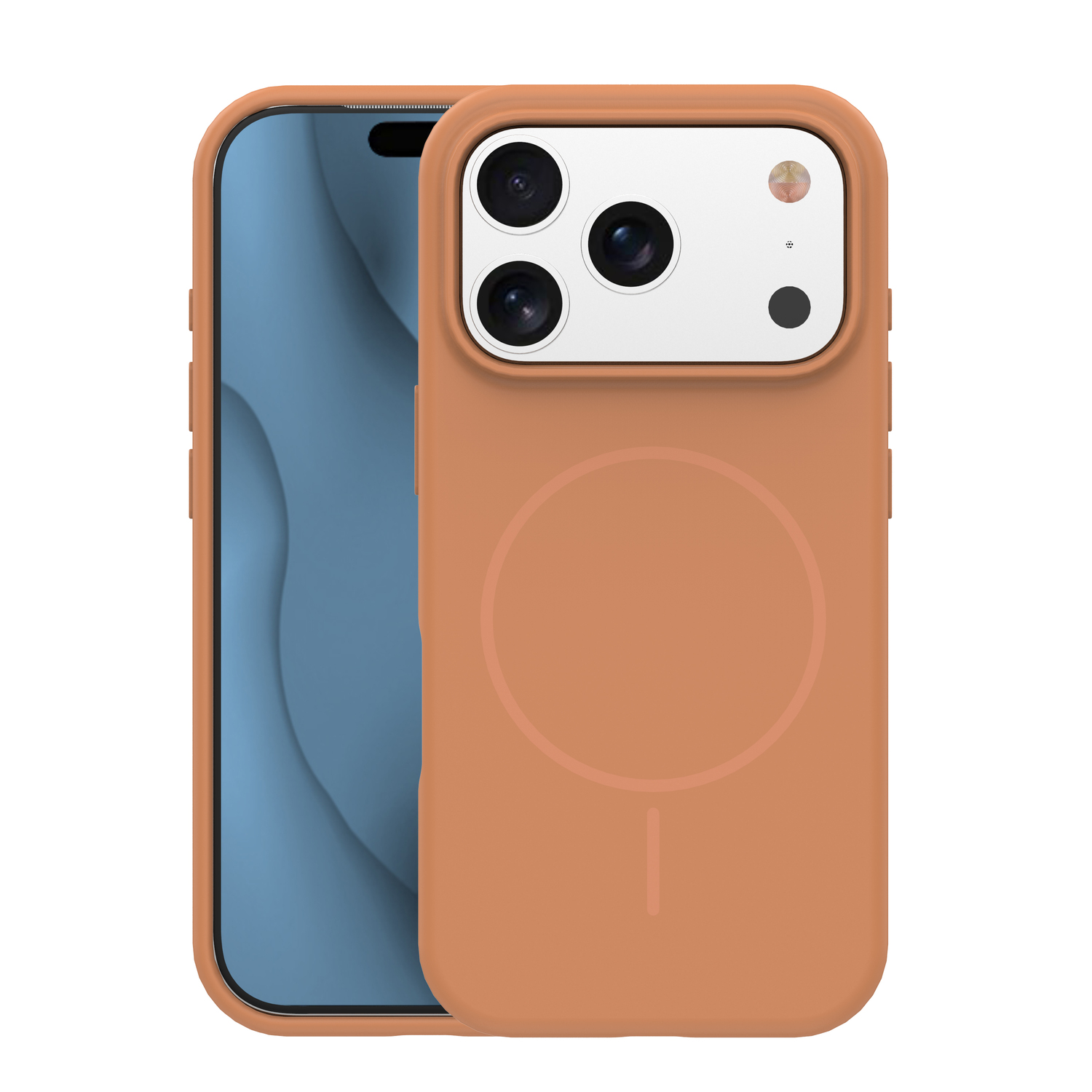 Silicone Thin Mag skal för iPhone 14 caramel