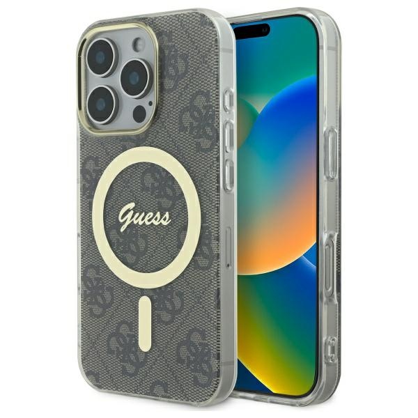 Guess GUHMP16LH4STW iPhone 16 Pro brązowy / brun hardcase IML 4G MagSafe