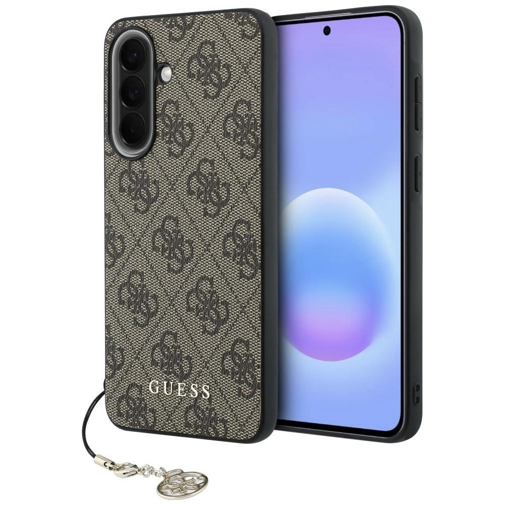Guess HC PU 4G Classic Logo fodral with charm för Samsung Galaxy A57 brun