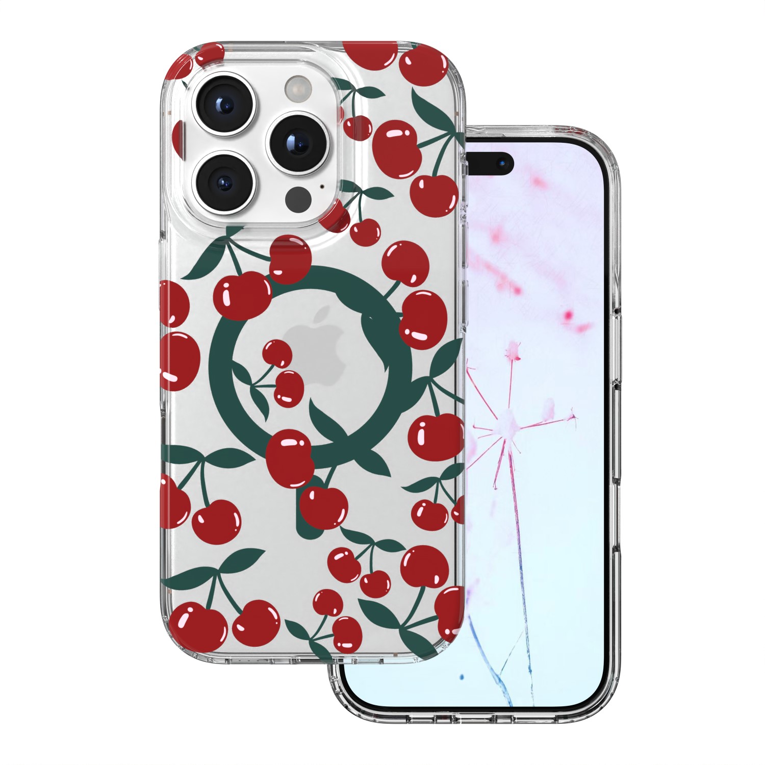 Cherry Mag skal för iPhone 16 Pro transparent