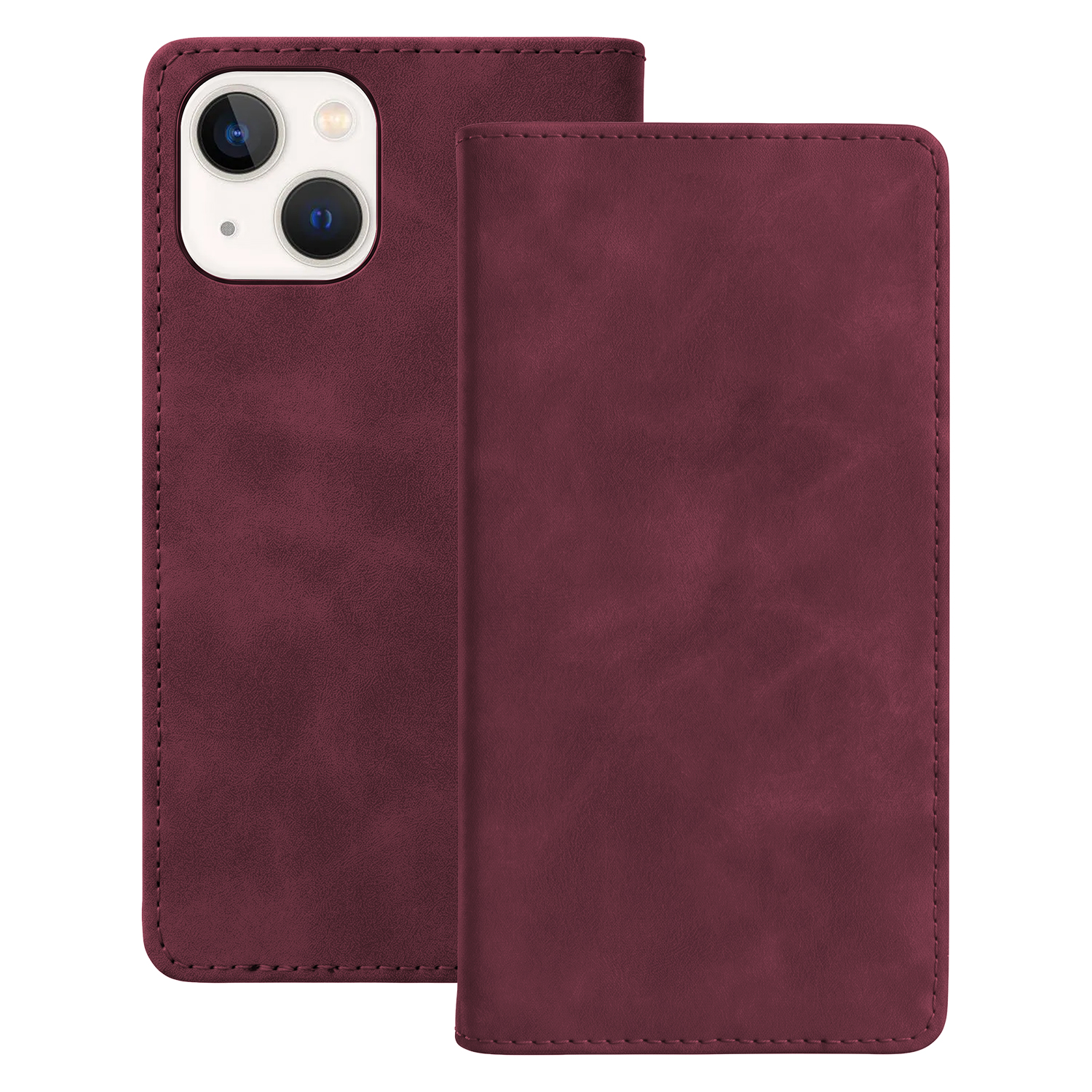 Smart Suede fodral för iPhone 13 maroon