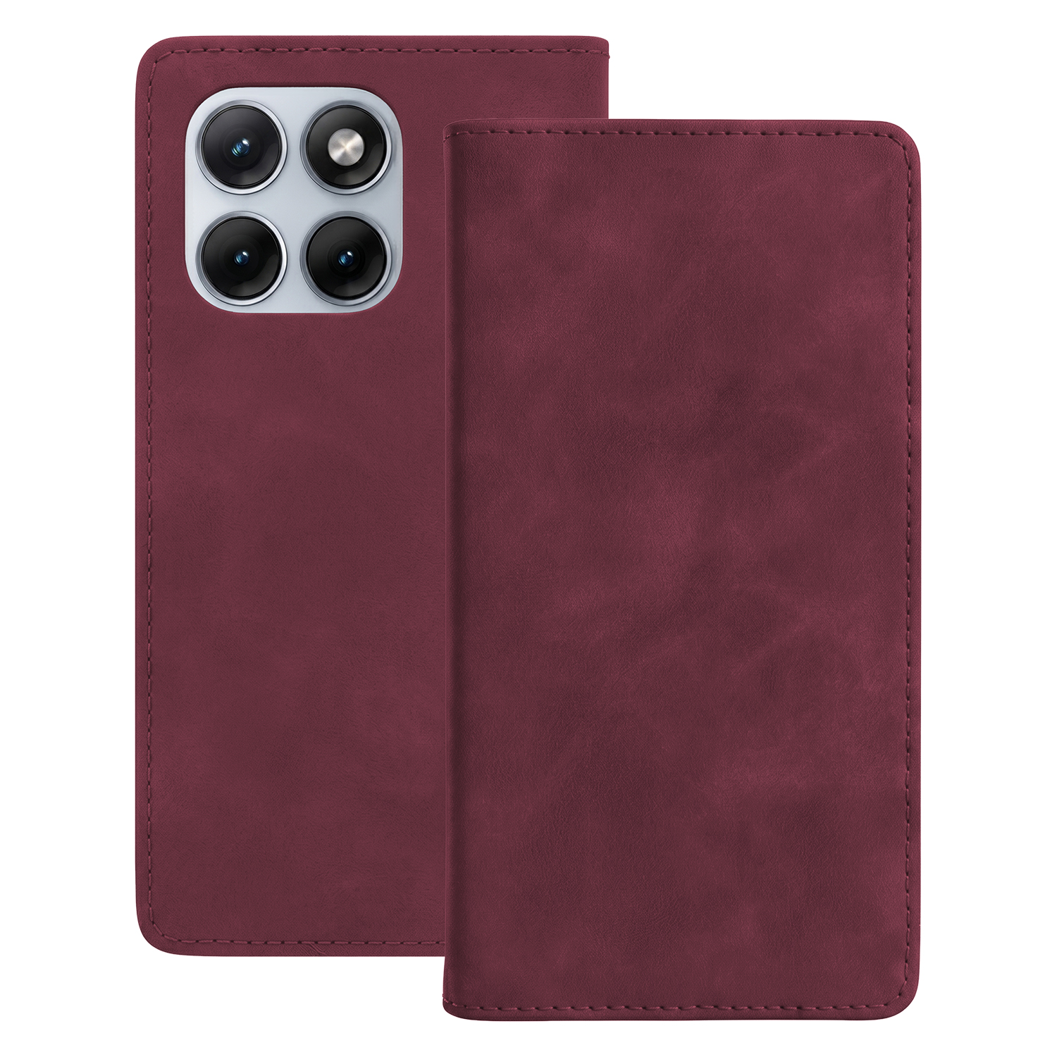 Smart Suede fodral för Motorola Moto G34 maroon