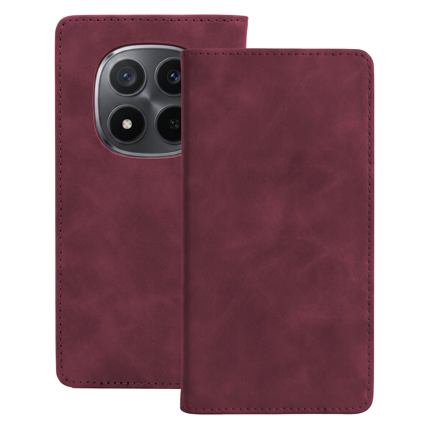 Smart Suede fodral för Xiaomi Redmi Note 15 5G maroon