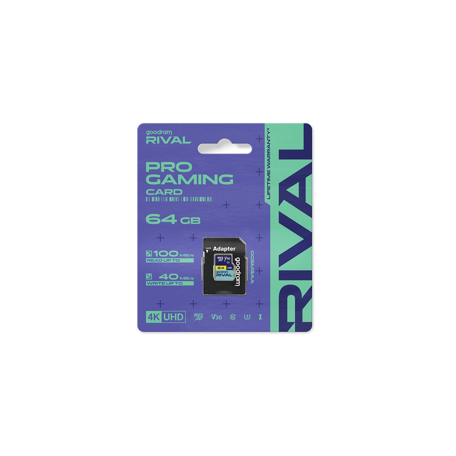 Goodram memory card Rival M3AA Micro SDXC 64GB UHS-I U3 V30 100 / 70 MB / s
