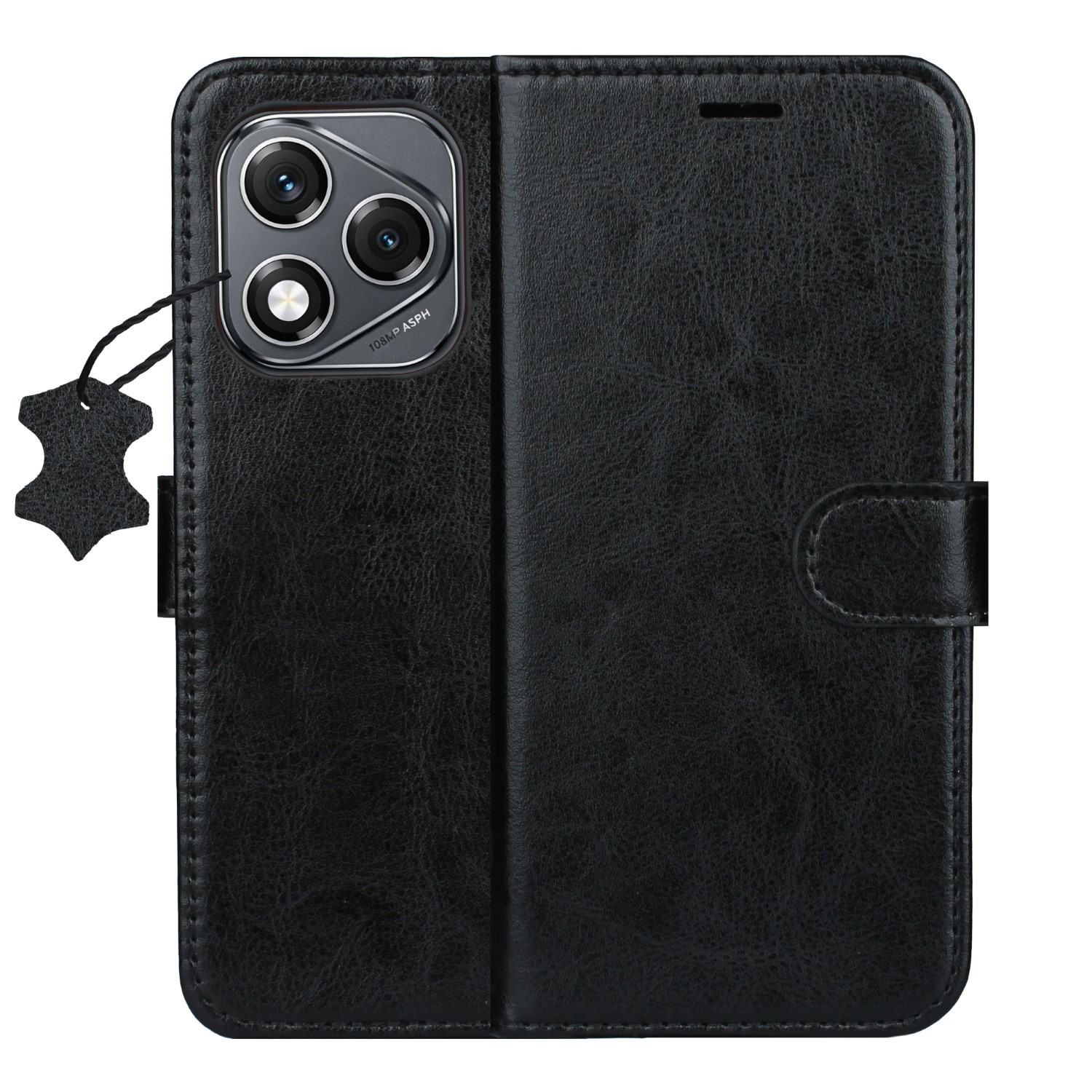 Smart Luxe leather fodral för Honor 400 Lite svart