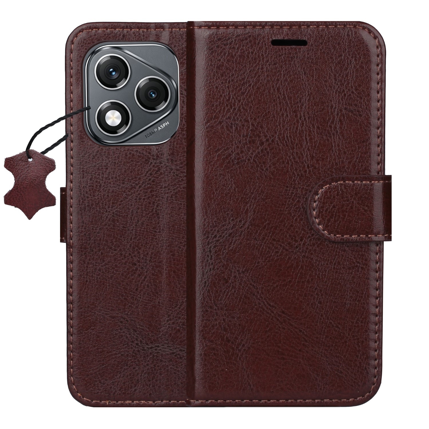 Smart Luxe leather fodral för Honor 400 Lite brun