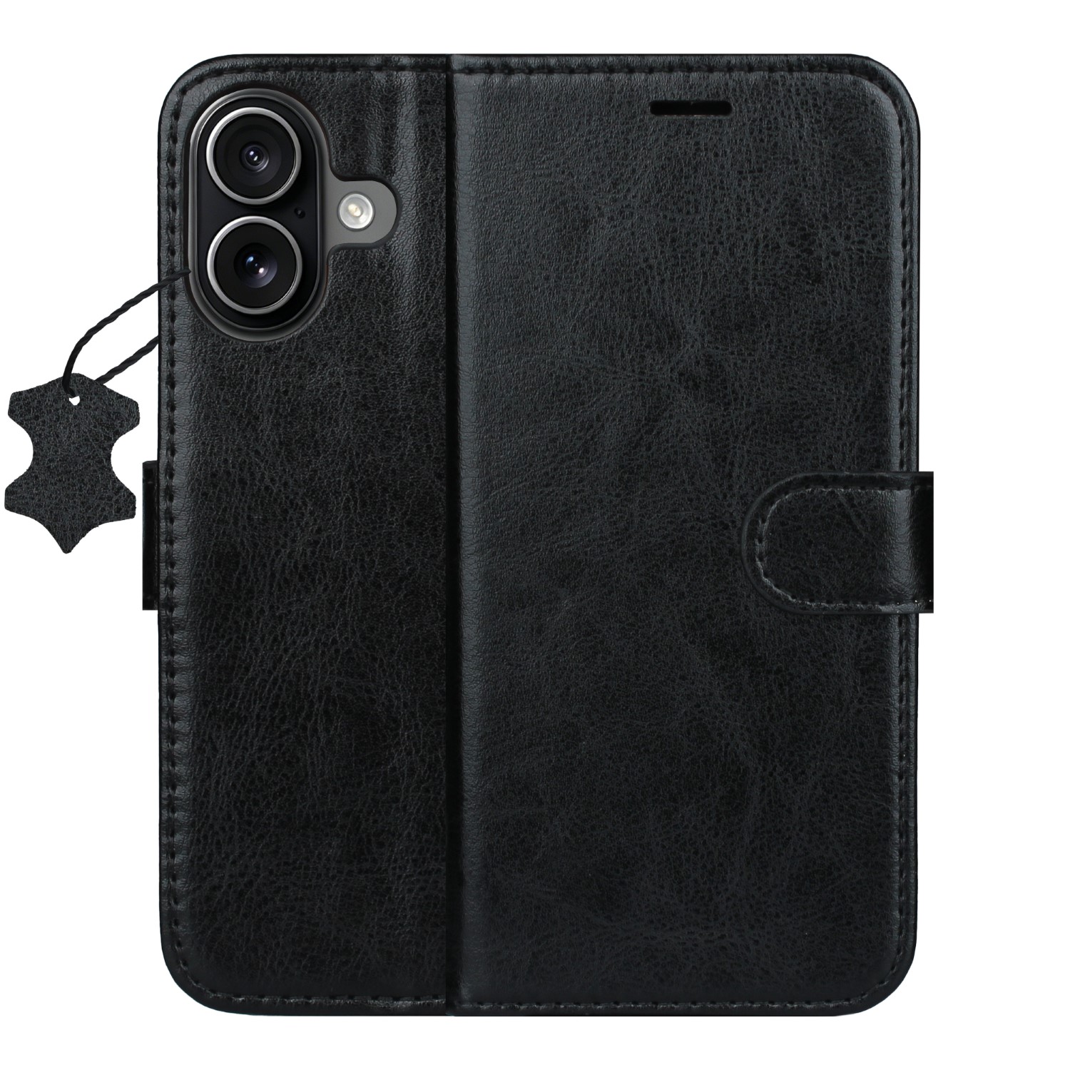 Smart Luxe leather fodral för iPhone 16 svart
