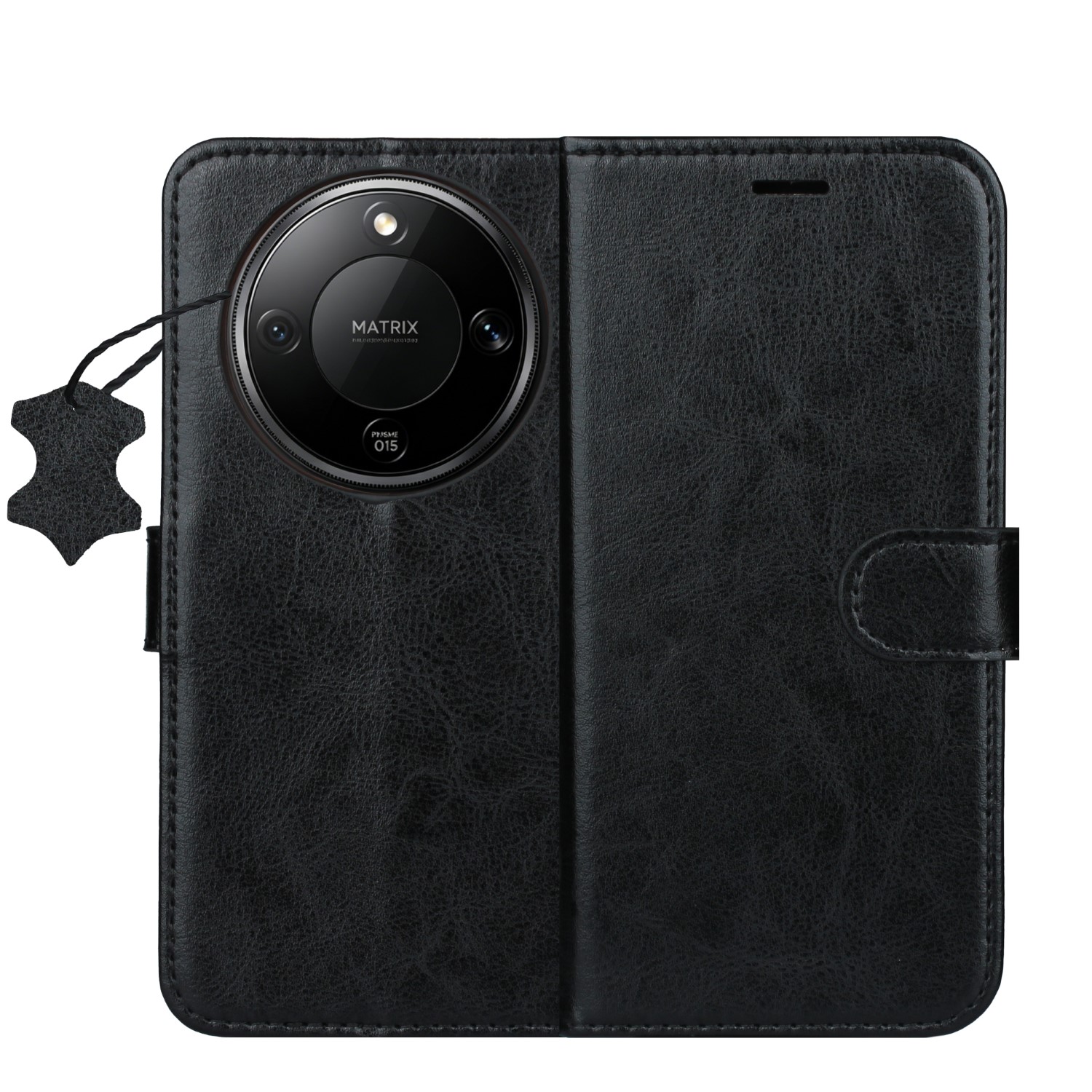 Smart Luxe leather fodral för Honor Magic 8 Lite svart