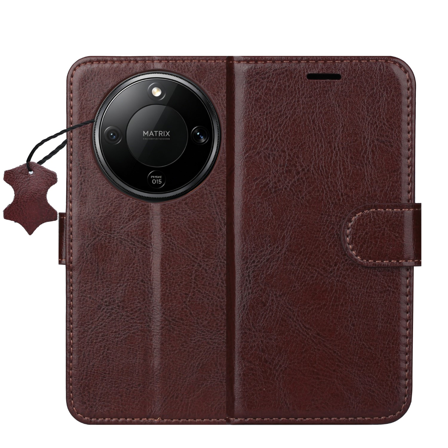 Smart Luxe leather fodral för Honor Magic 8 Lite brun