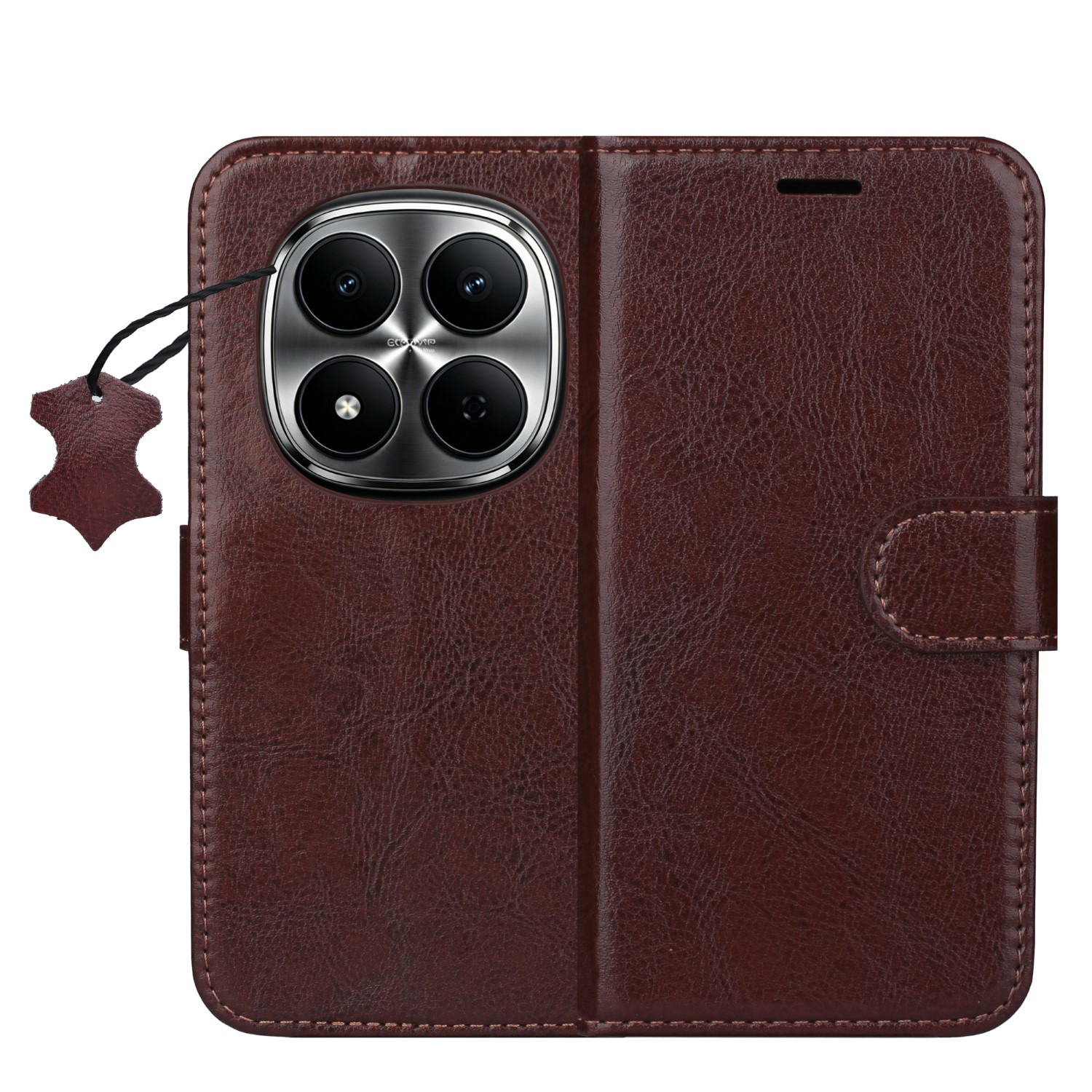 Smart Luxe leather fodral för Xiaomi Redmi Note 15 5G brun