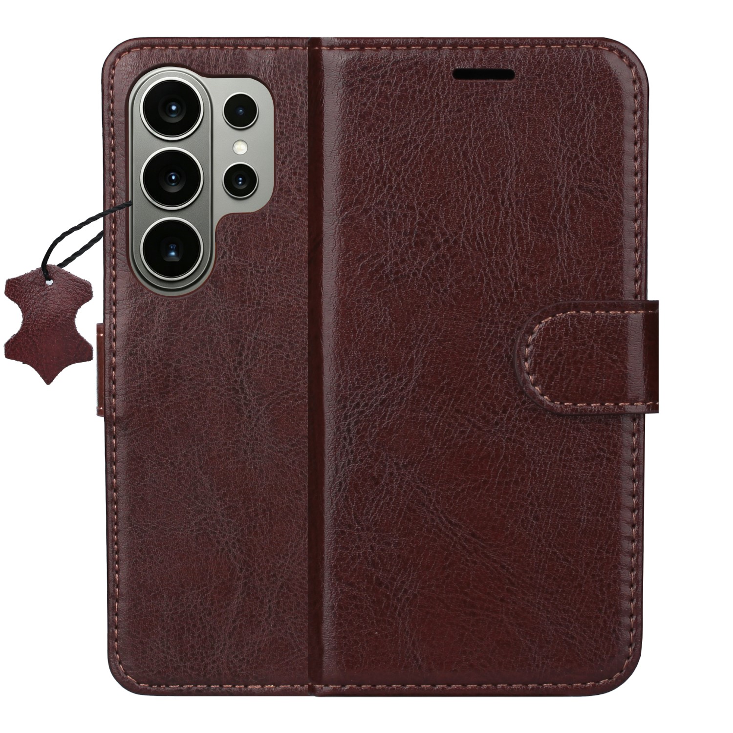 Smart Luxe leather fodral för Samsung Galaxy S26 Ultra brun