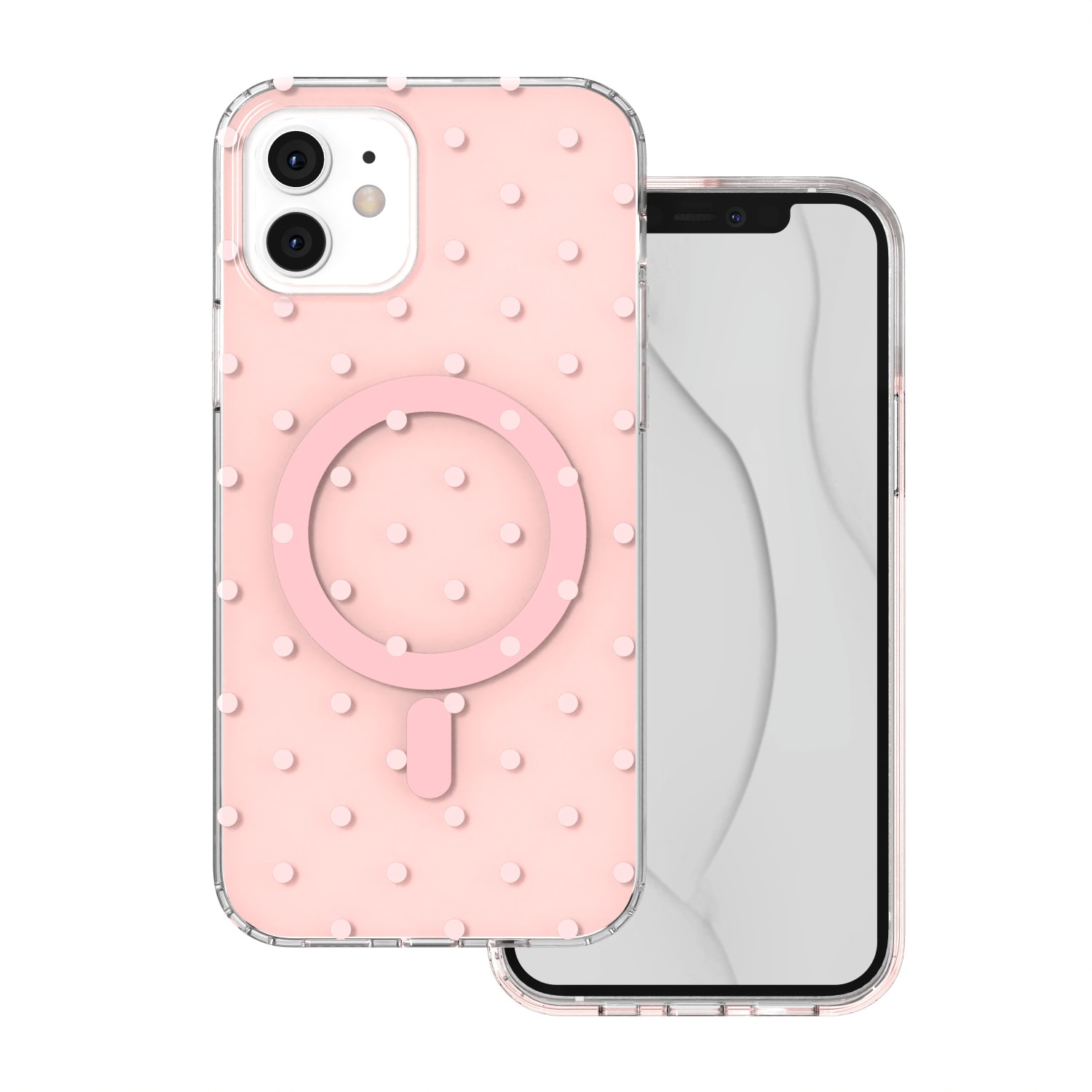 Bubble Dots Mag skal för iPhone 11 rosa