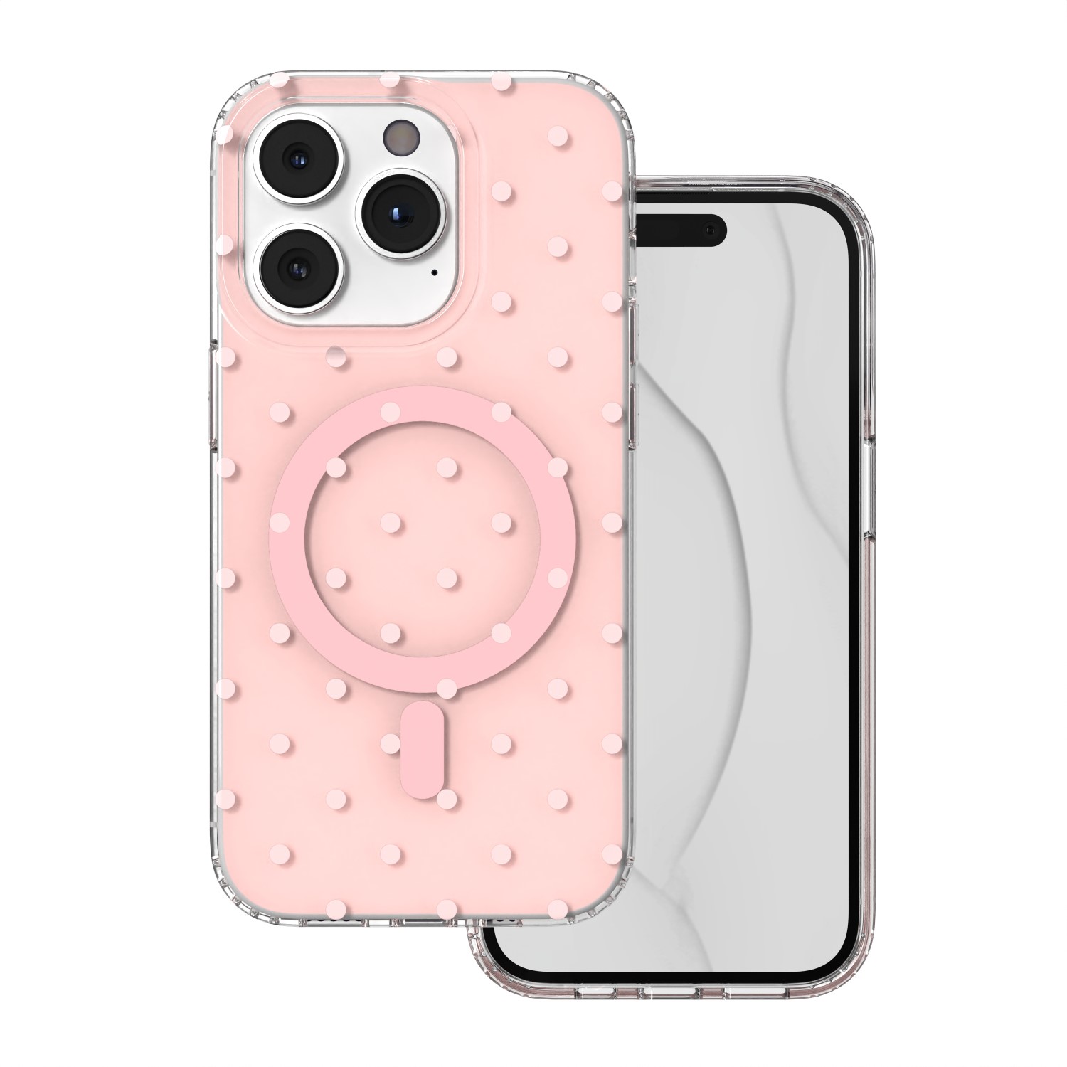 Bubble Dots Mag skal för iPhone 14 Pro rosa