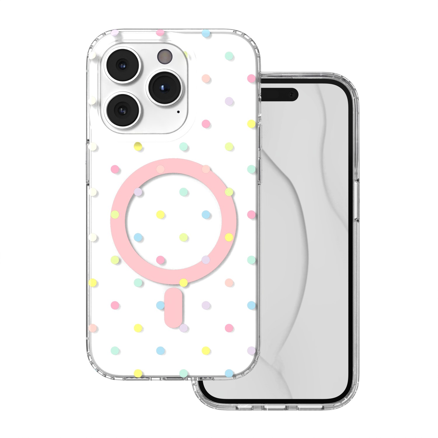 Bubble Dots Mag skal för iPhone 14 Pro vit