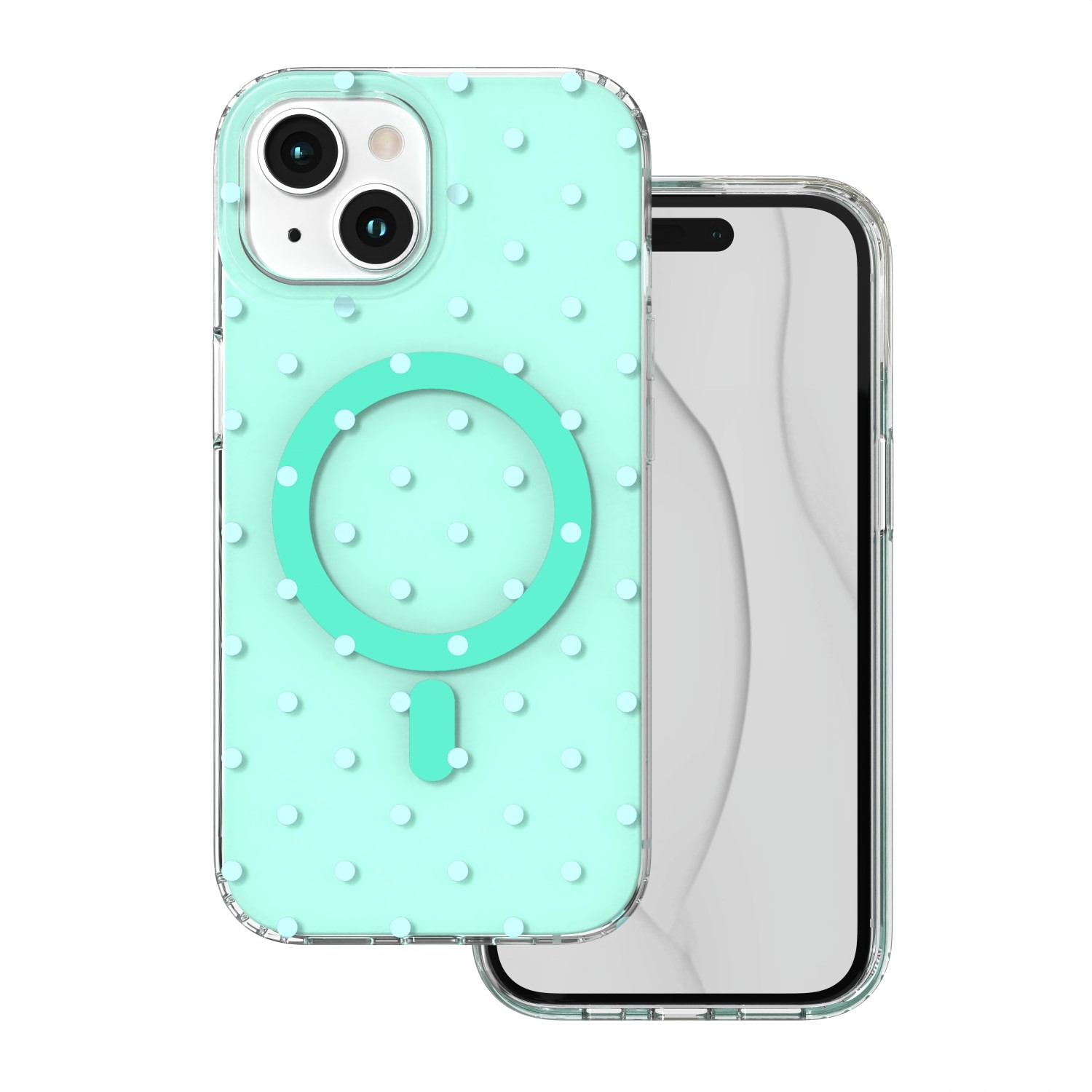 Bubble Dots Mag skal för iphone 15 grön