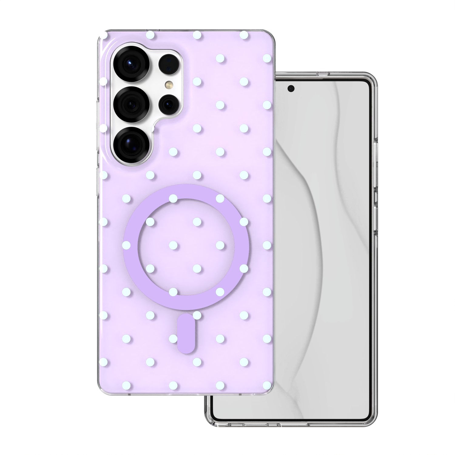 Bubble Dots Mag skal för Samsung S25 Ultra lila