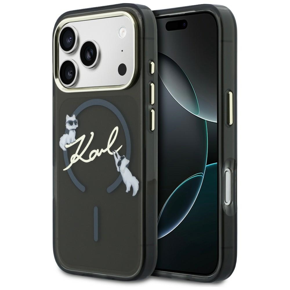 Karl Lagerfeld fodral för iPhone 17 Pro IML Choupettes Karl Script Logo MagSafe svart