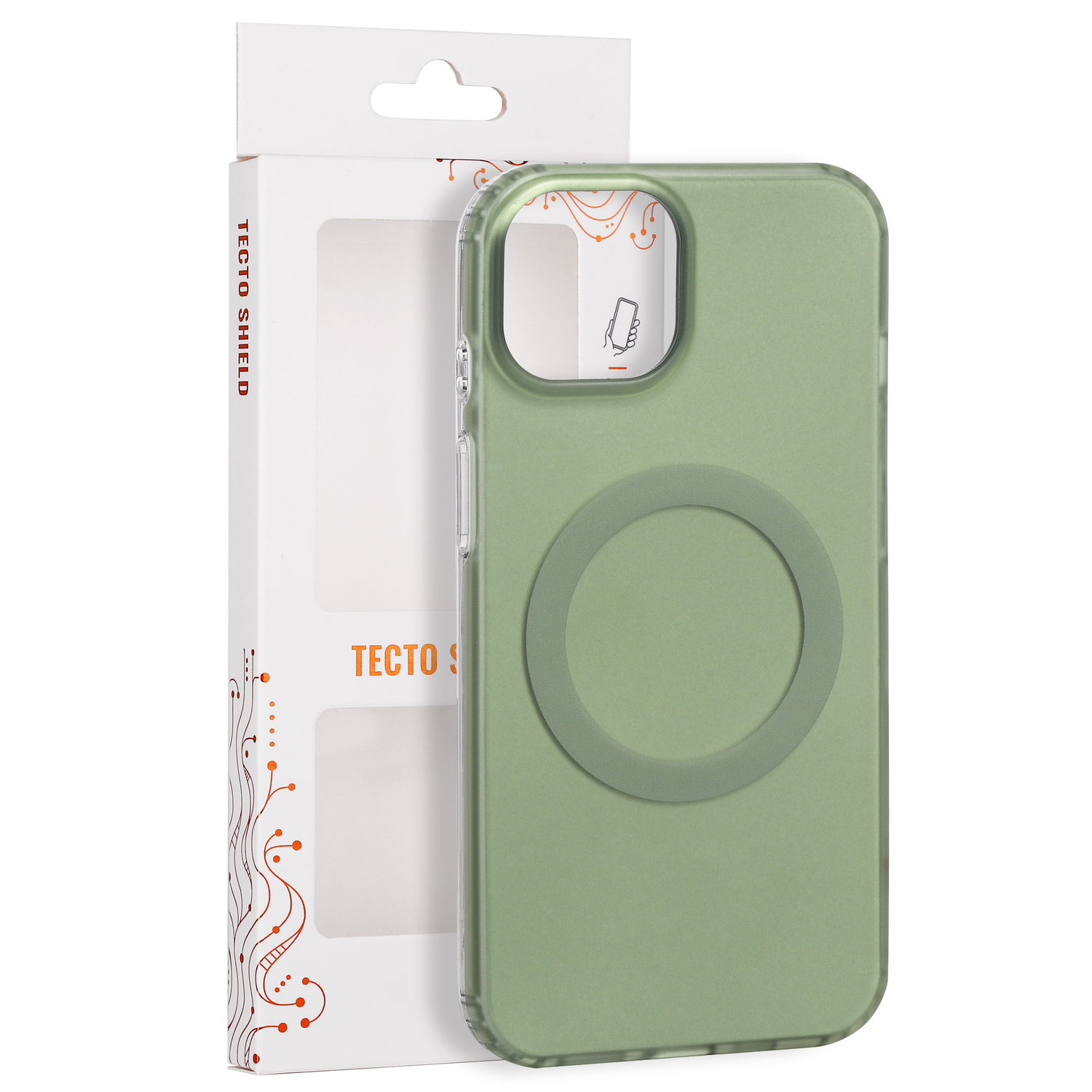 Tecto Shield Mistiq Mag skal för iPhone 13 / 14 olive