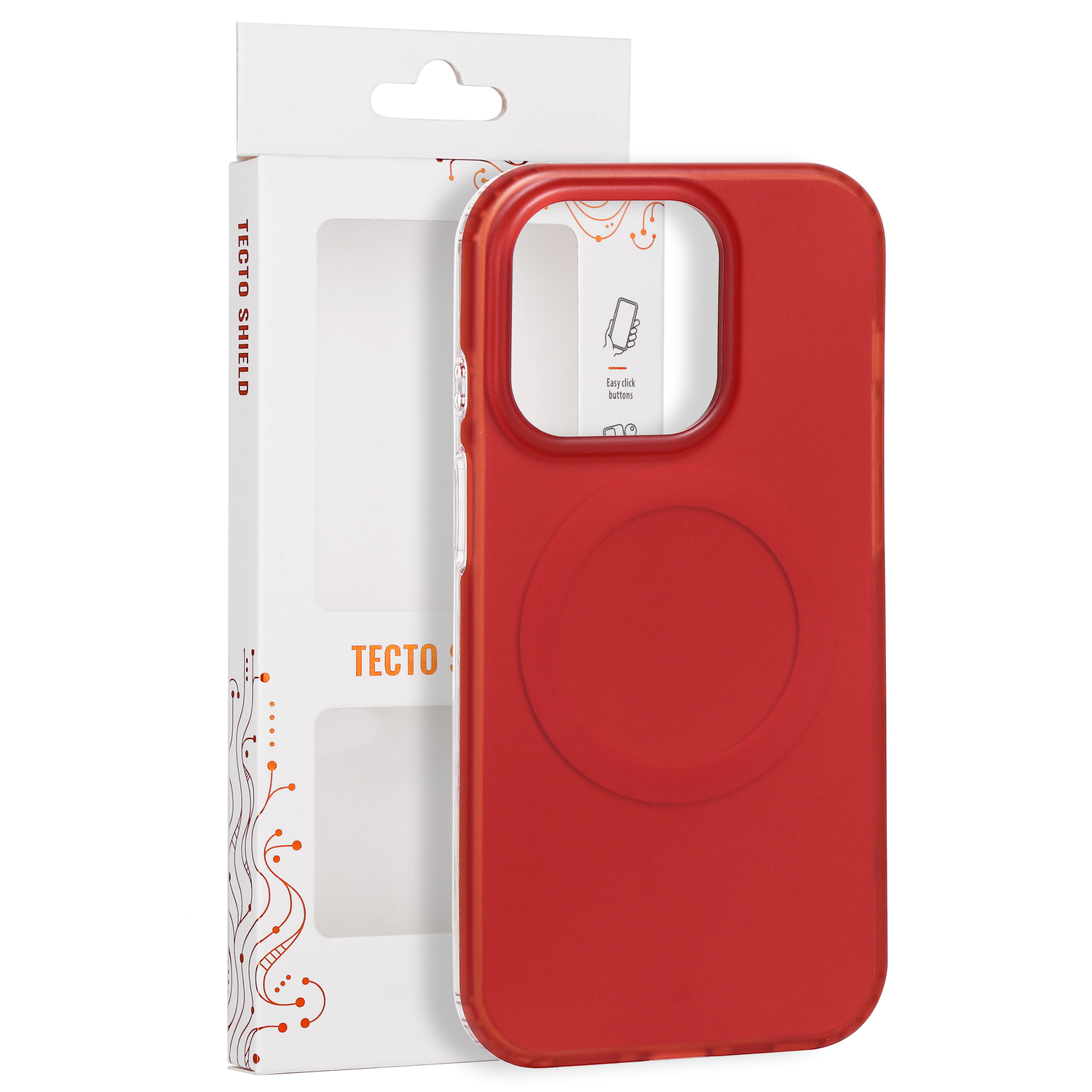 Tecto Shield Mistiq Mag skal för iPhone 14 Pro röd