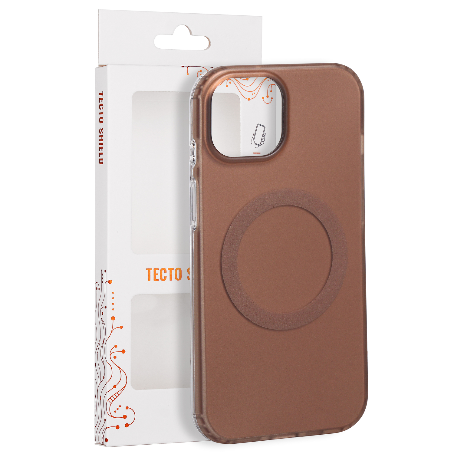 Tecto Shield Mistiq Mag skal för iPhone 15 brun