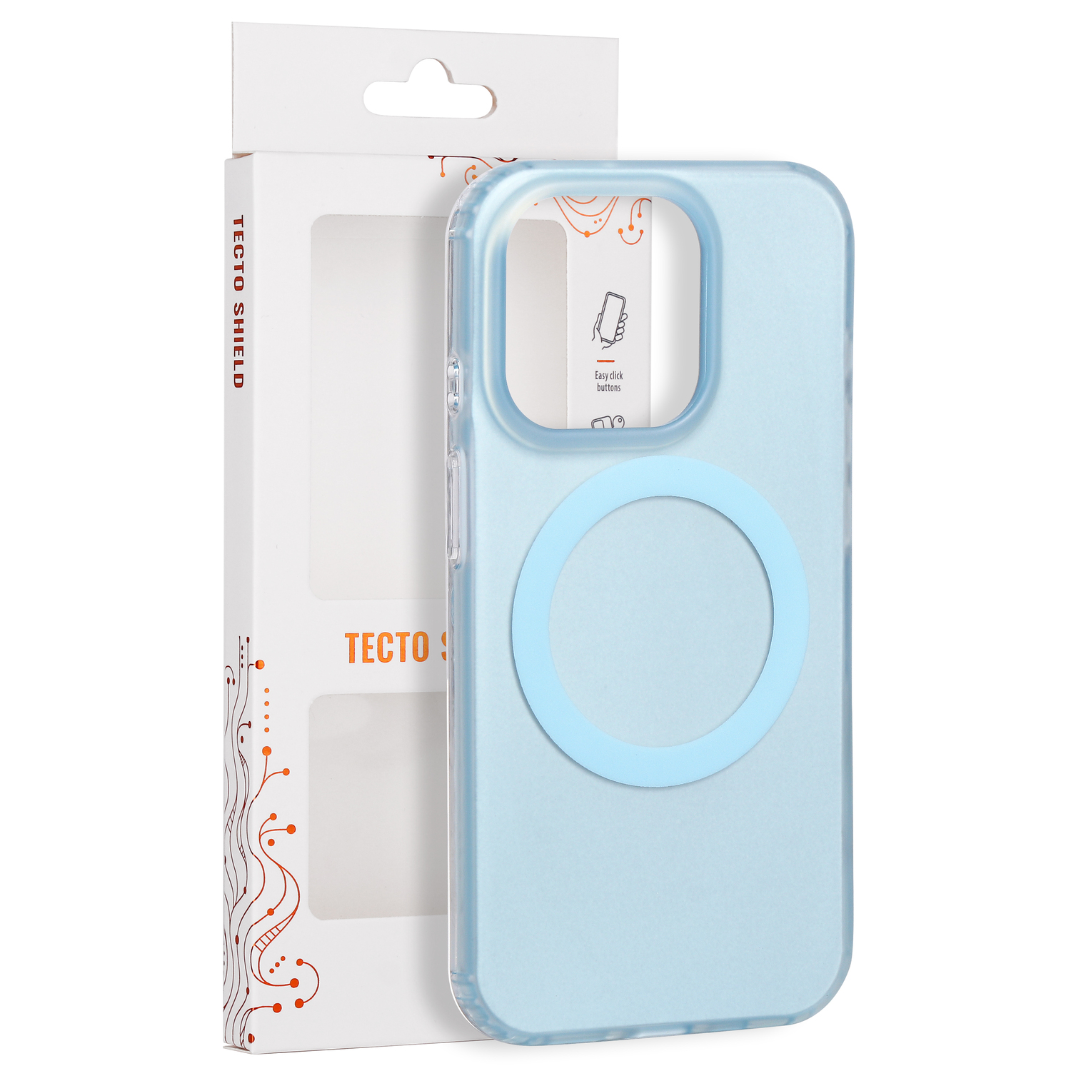 Tecto Shield Mistiq Mag skal för iPhone 15 Pro blå