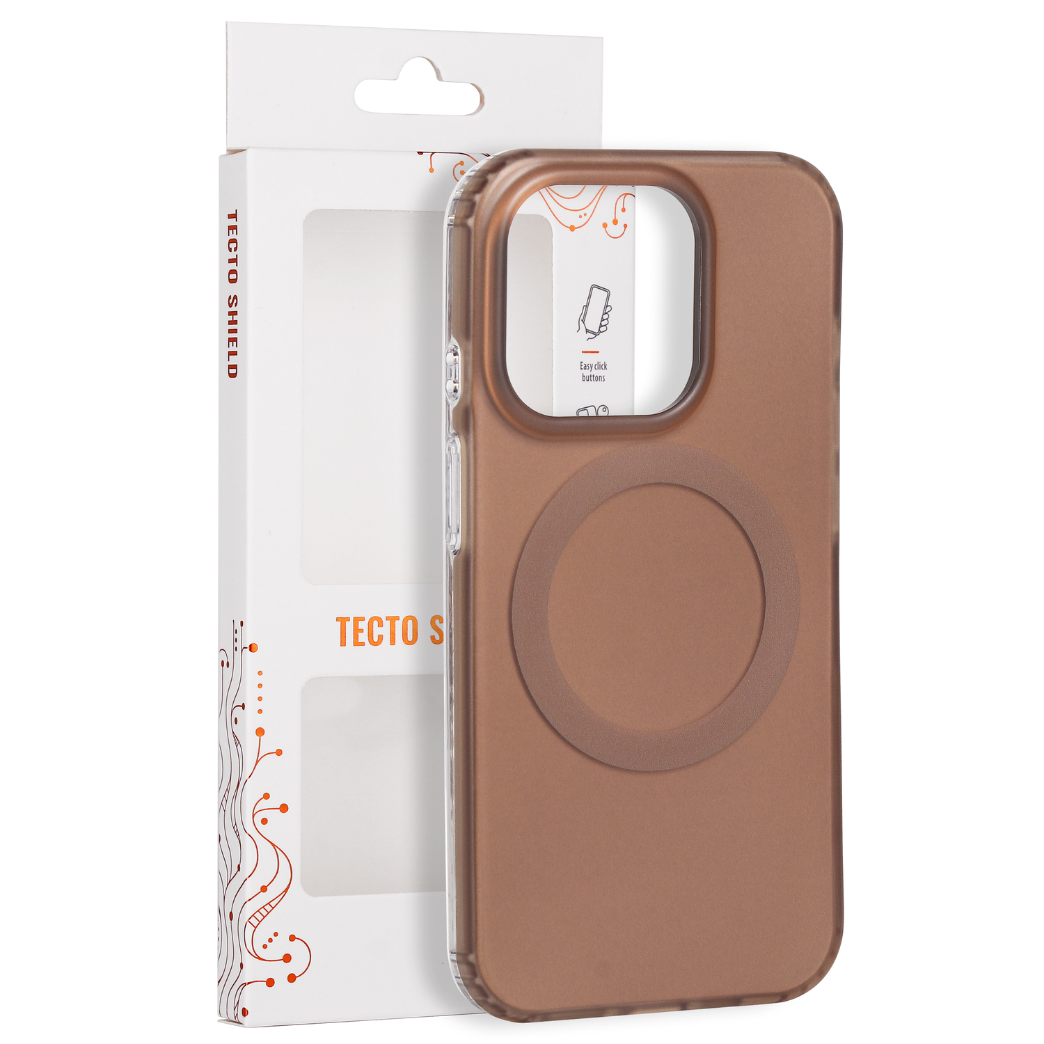 Tecto Shield Mistiq Mag skal för iPhone 15 Pro brun