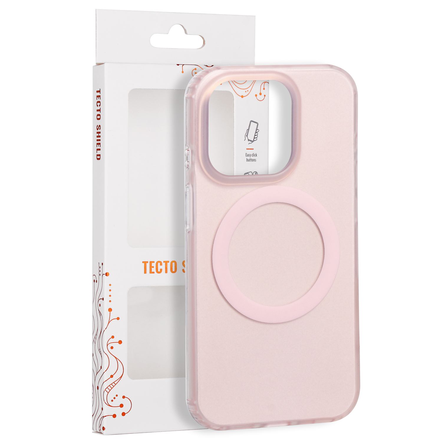 Tecto Shield Mistiq Mag skal för iPhone 15 Pro rosa