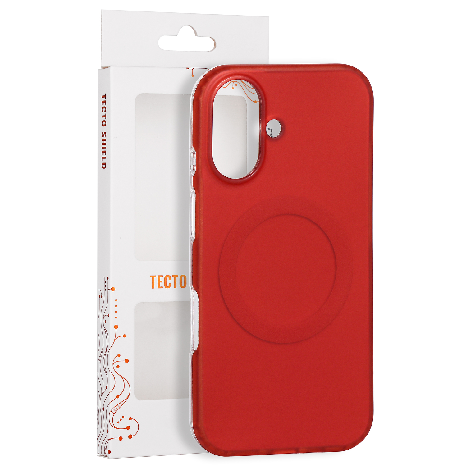 Tecto Shield Mistiq Mag skal för iPhone 16 röd