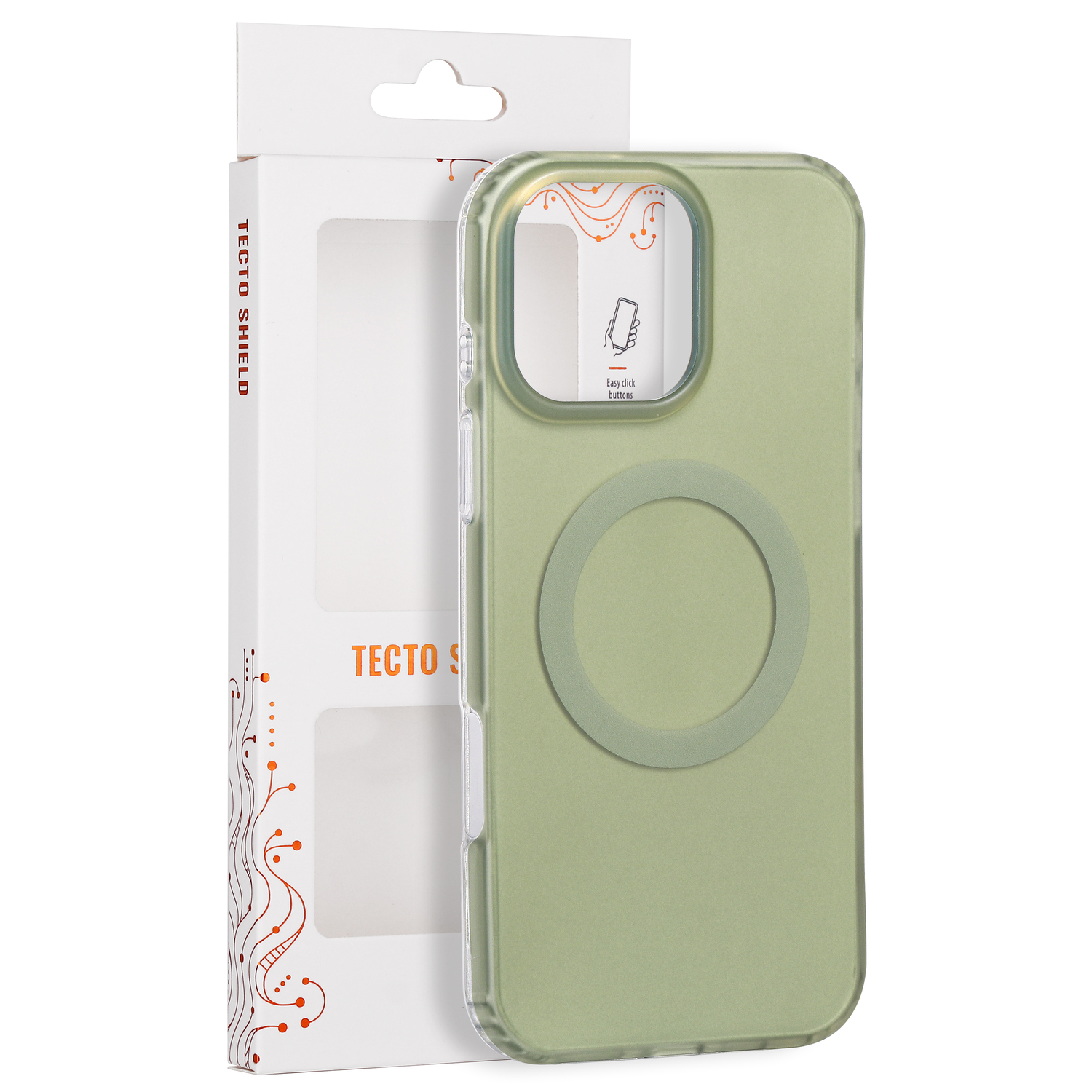 Tecto Shield Mistiq Mag skal för iPhone 16 Pro Max olive