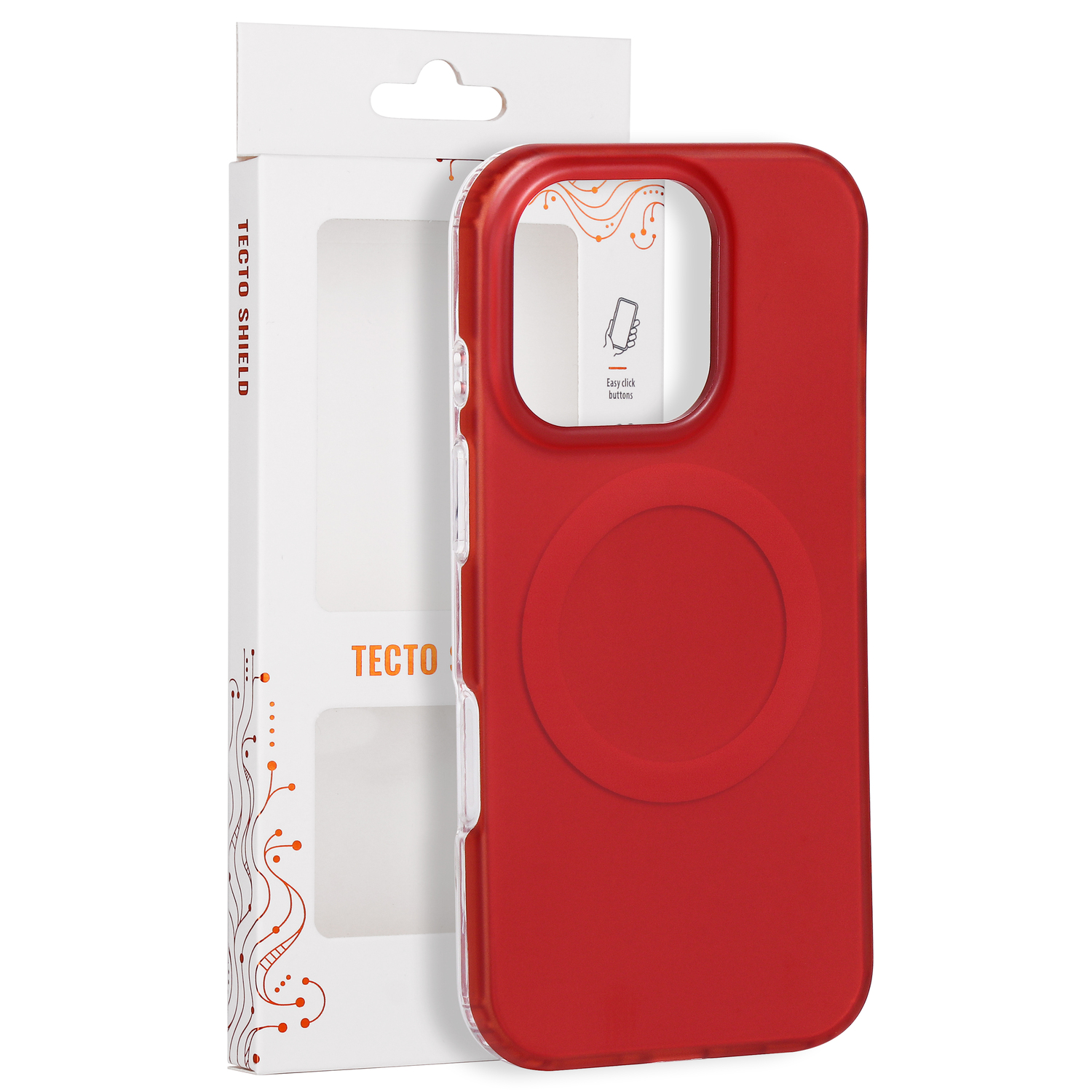 Tecto Shield Mistiq Mag skal för iPhone 16 Pro röd