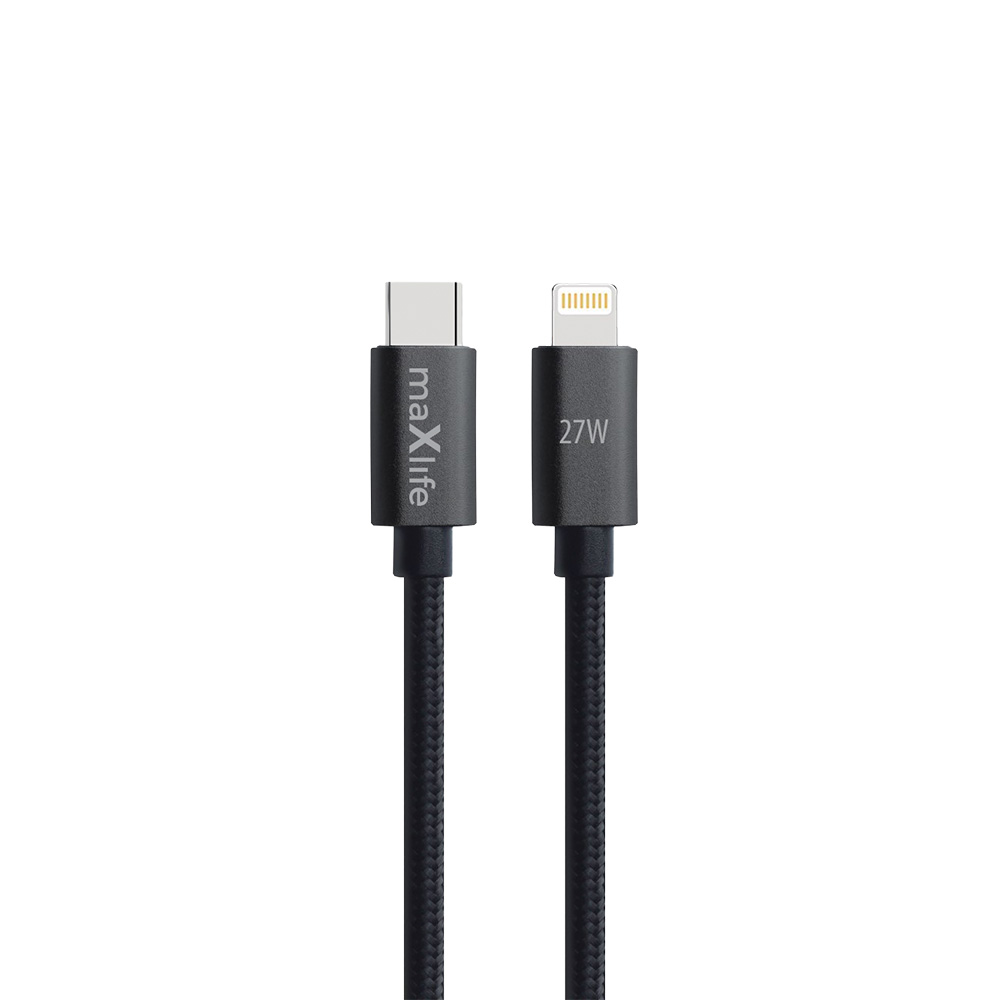 Maxlife MXUC-12 kabel USB-C - Lightning 3,0 m 27W svart