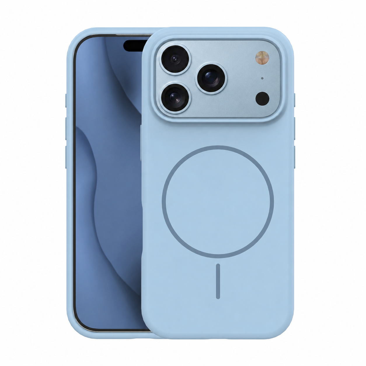 Silicone Thin Mag skal för iPhone 17 Pro Max / 18 Pro Max ljusblå