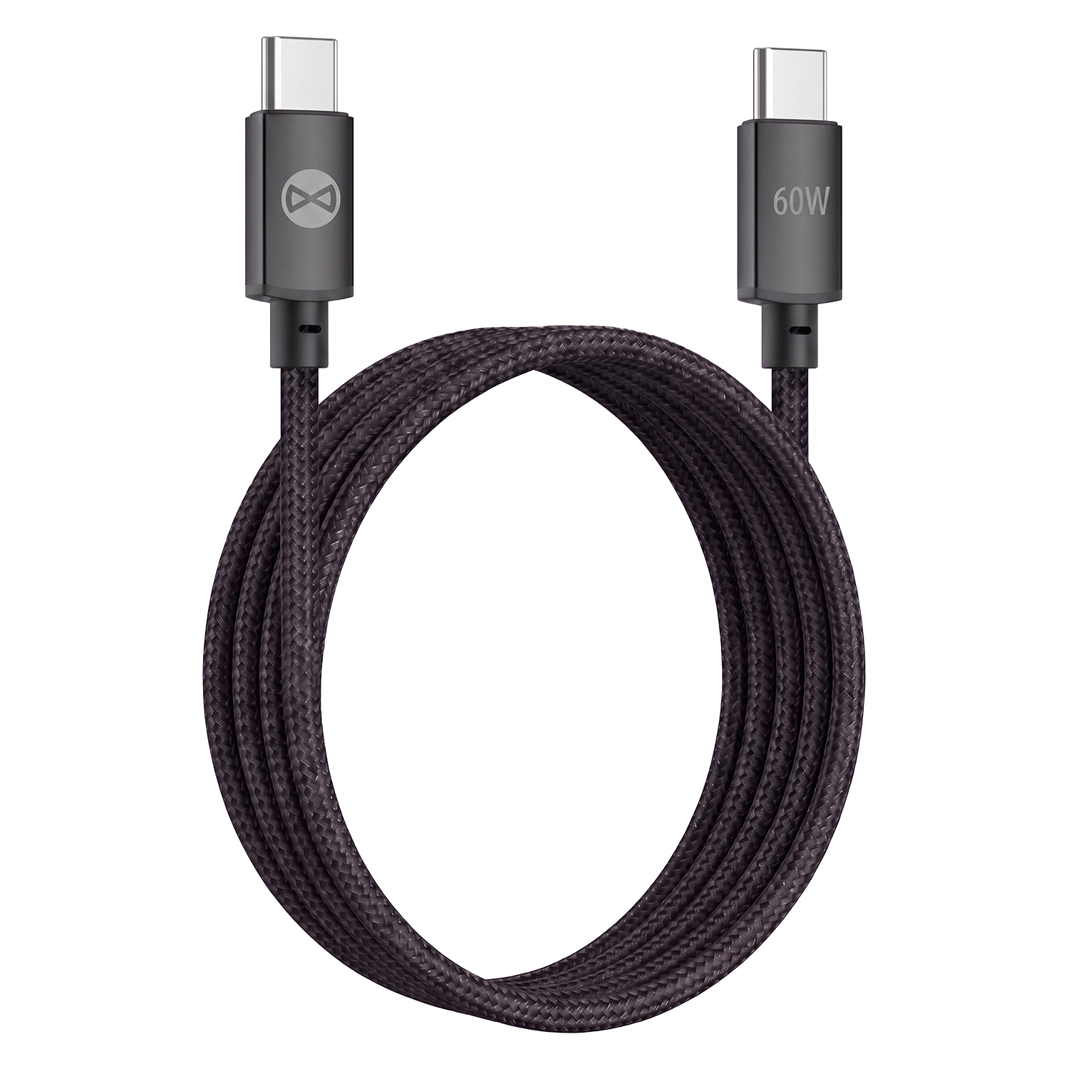 Forever Vibe kabel USB-C - USB-C 1,0 m 60W dark grå