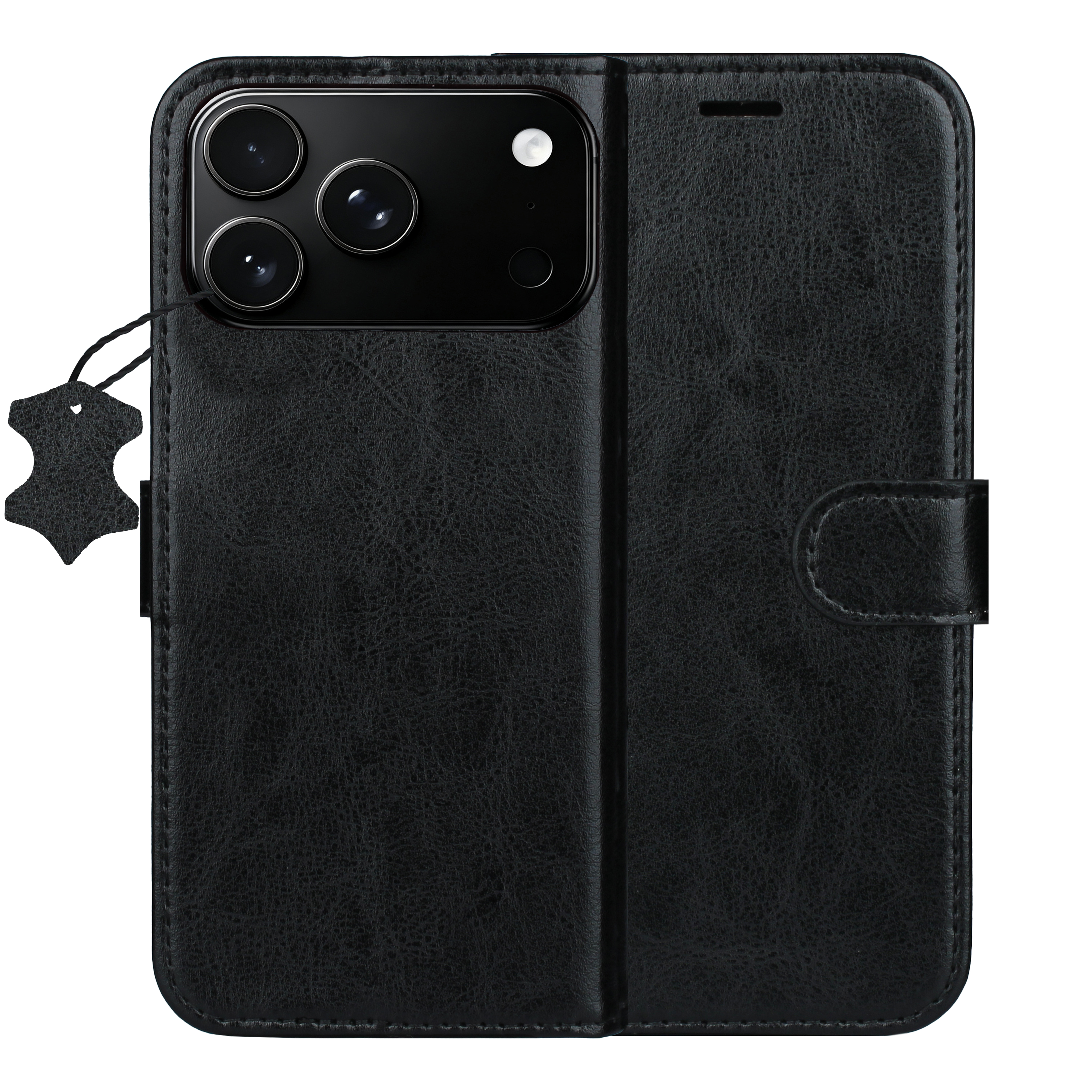 Smart Luxe leather fodral för iPhone 17 Pro / 18 Pro svart