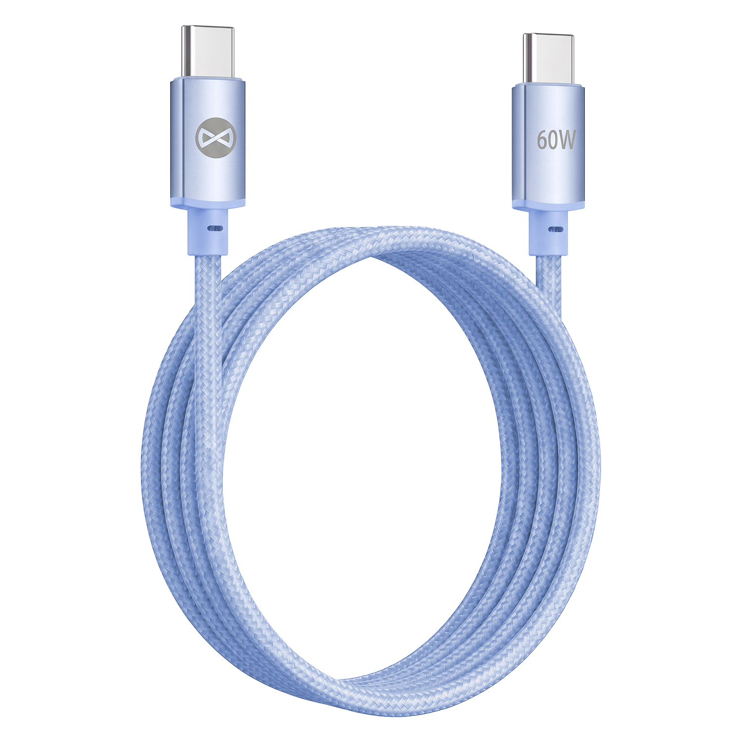 Forever Vibe kabel USB-C - USB-C 1,0 m 60W sky blå