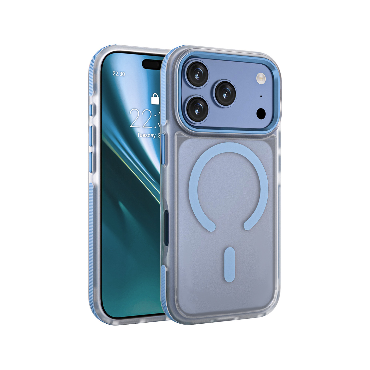 Etteri Icy Mag skal för iPhone 17 Pro Max / 18 Pro Max sky blå