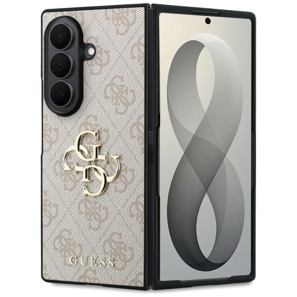 Guess HC 4G PU BIG Logo fodral för Samsung Galaxy Z Fold 8 Ultra rosa