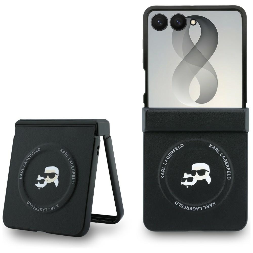 Karl Lagerfeld HC Magnetic PU K&C Pins fodral för Samsung Galaxy Z Flip 8 svart